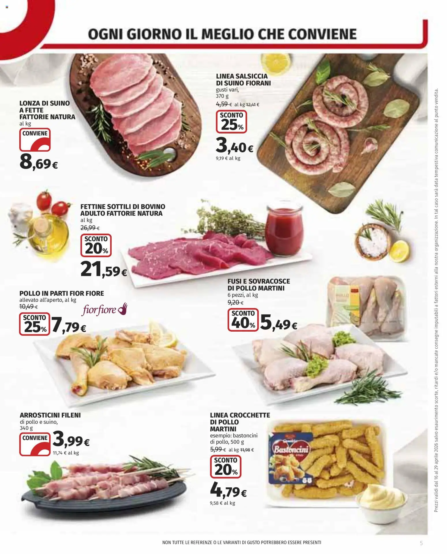 Volantino COOP del 16.04.2026 | Pagina: 5 | Prodotti: Bovino, Suino, Crocchette, Data