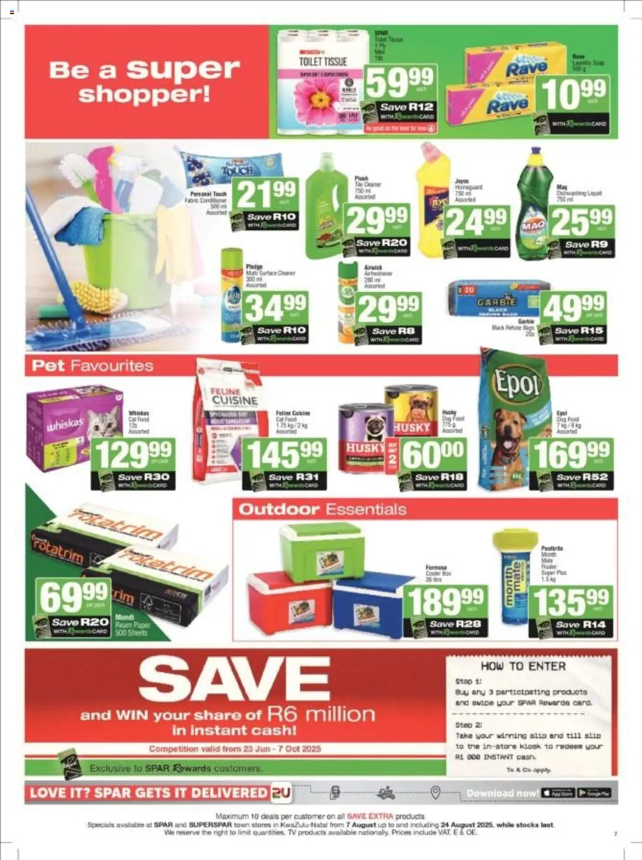 Superspar - Kwazulu-Natal - Weekly Specials │ valid from 07.08.2025 | Page: 7 | Products: Conditioner, Paper, Cat food, Dog food