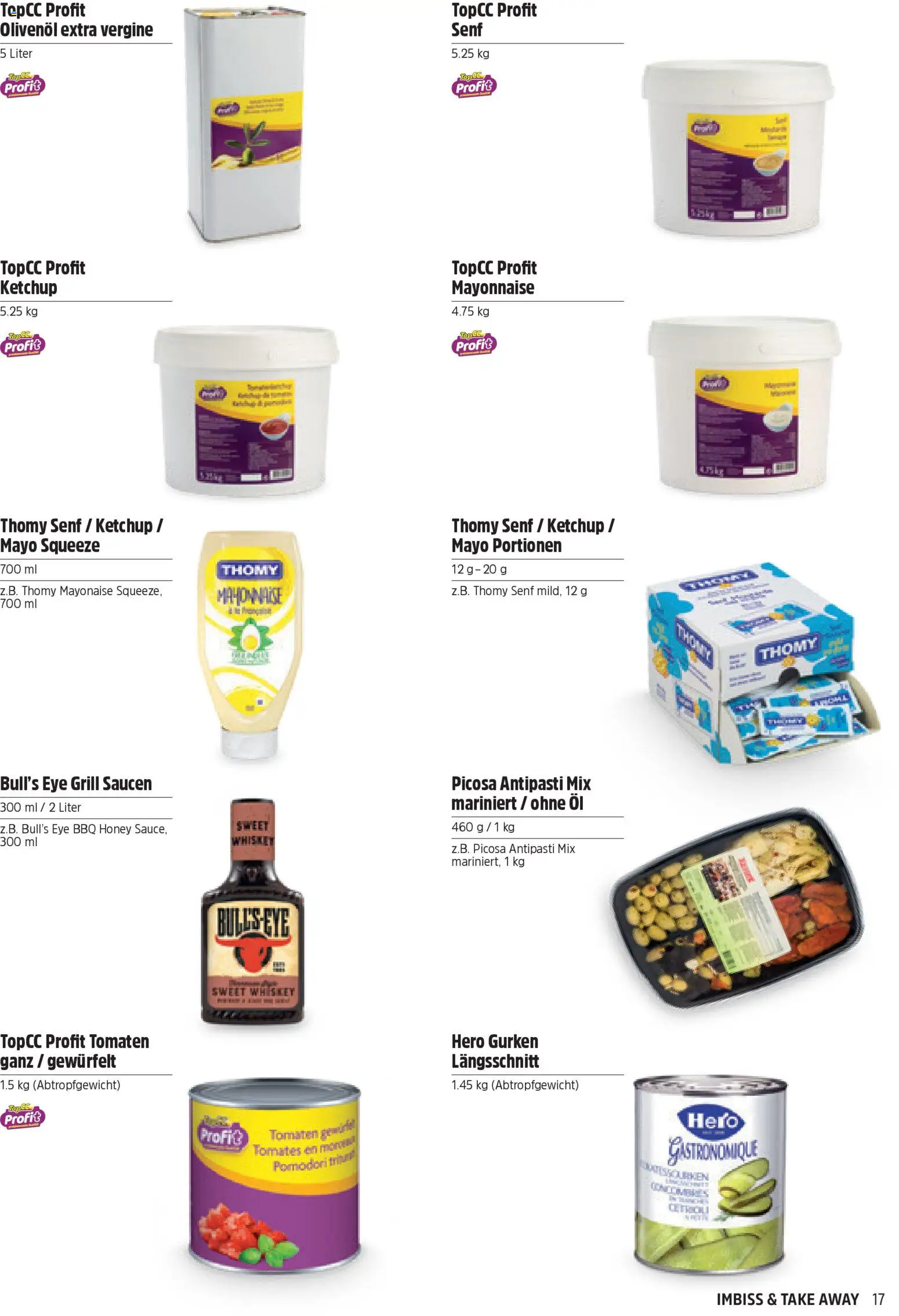 TopCC aktionen Imbiss & Take Away – gültig ab 31.03.2026 | Seite: 17 | Produkte: Öl, Mayonnaise, Gurken, Top