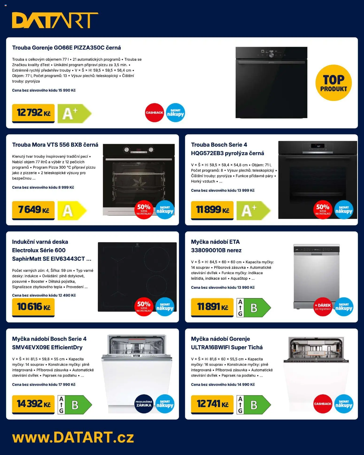 Datart leták od 09.03.2026 | Strana: 8 | Produkty: Pizza, Nádobí, Myčka nádobí, Desky