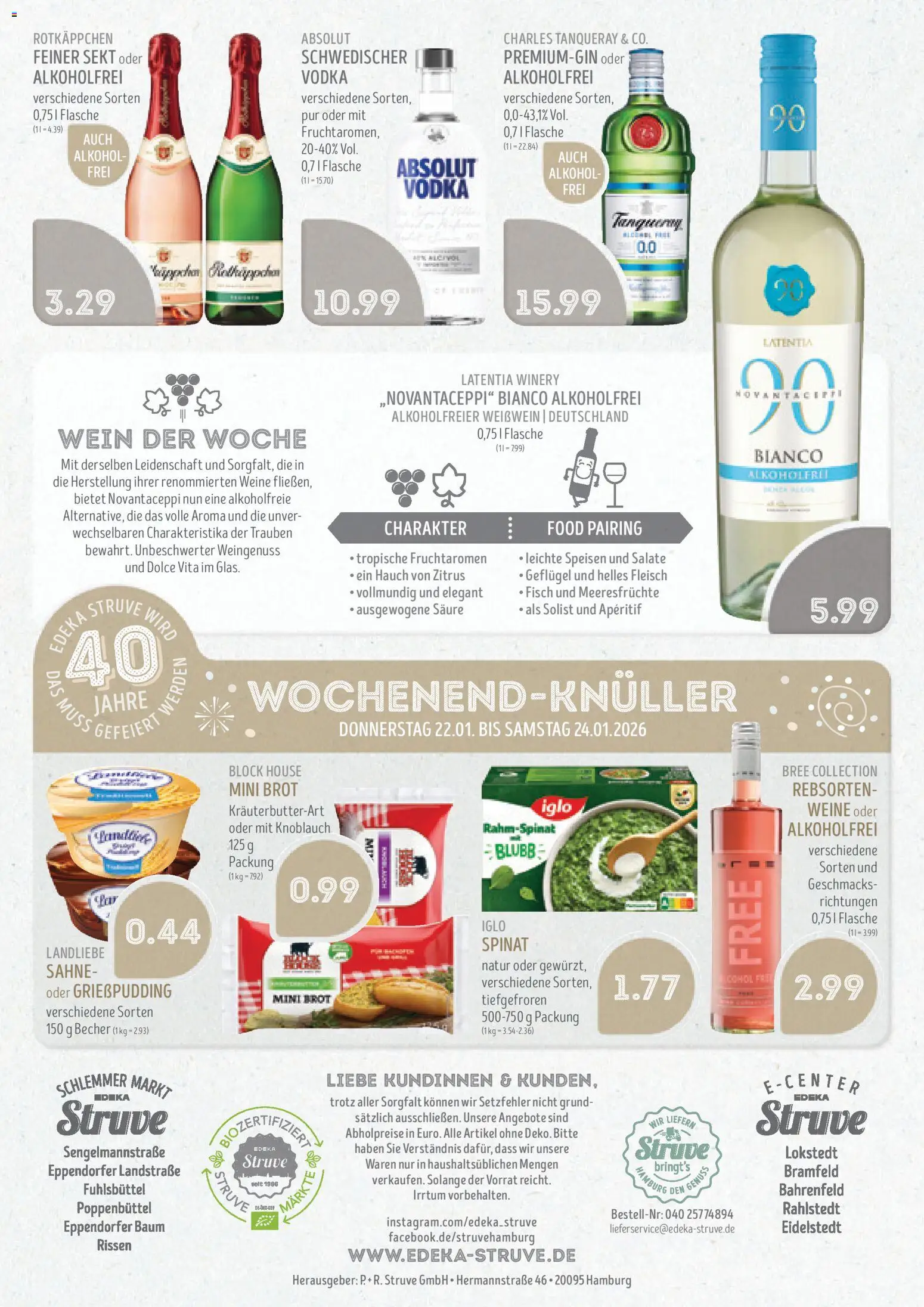 Edeka Struve Prospekt 	 – gültig ab 19.01.2026 | Seite: 18 | Produkte: Sekt, Bree, Fisch, Brot