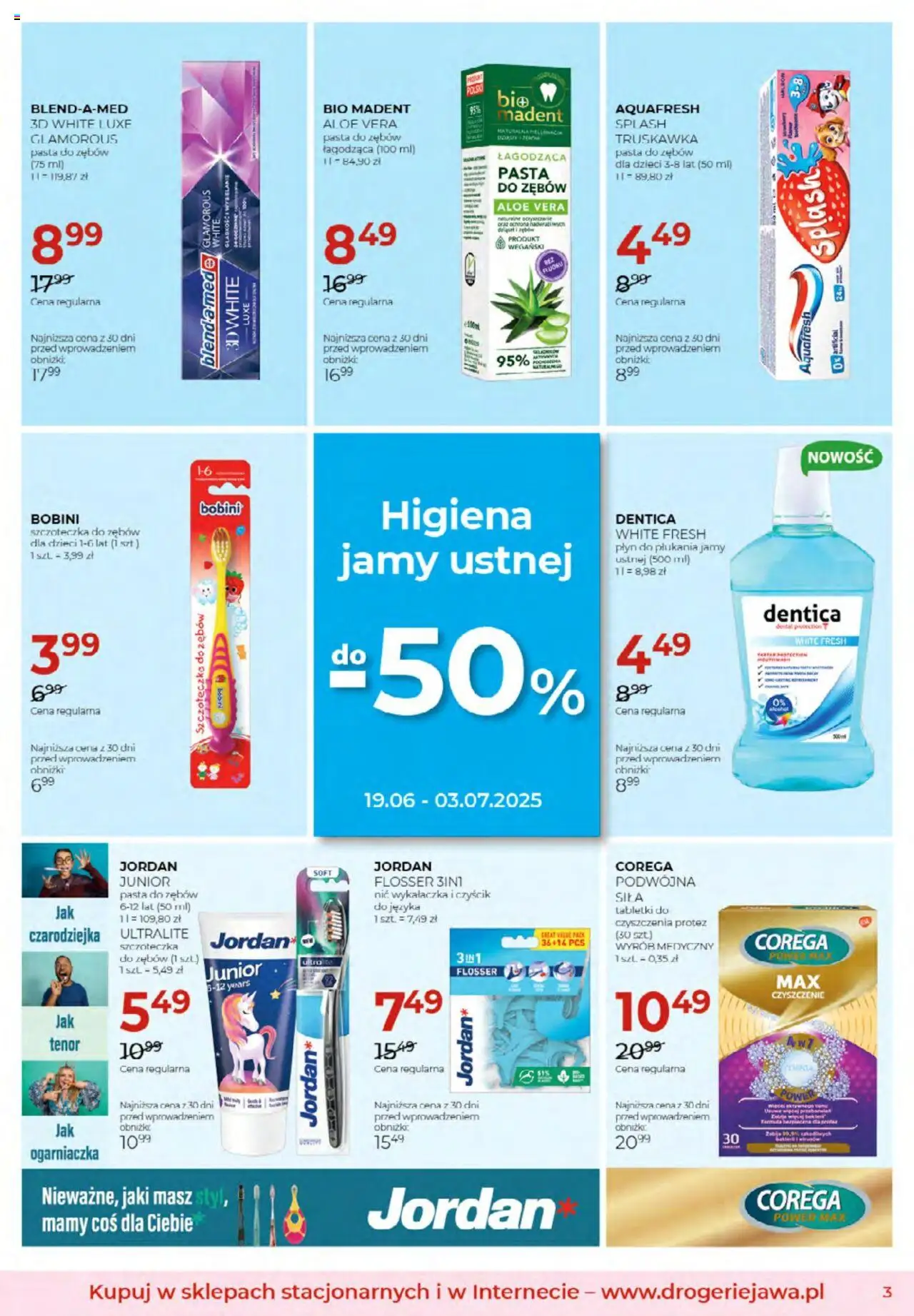 Jawa Gazetka od 04.06.2025 | Strona: 3 | Produkty: Pasta do zębów, Szczoteczka do zębów, Płyn do płukania jamy ustnej