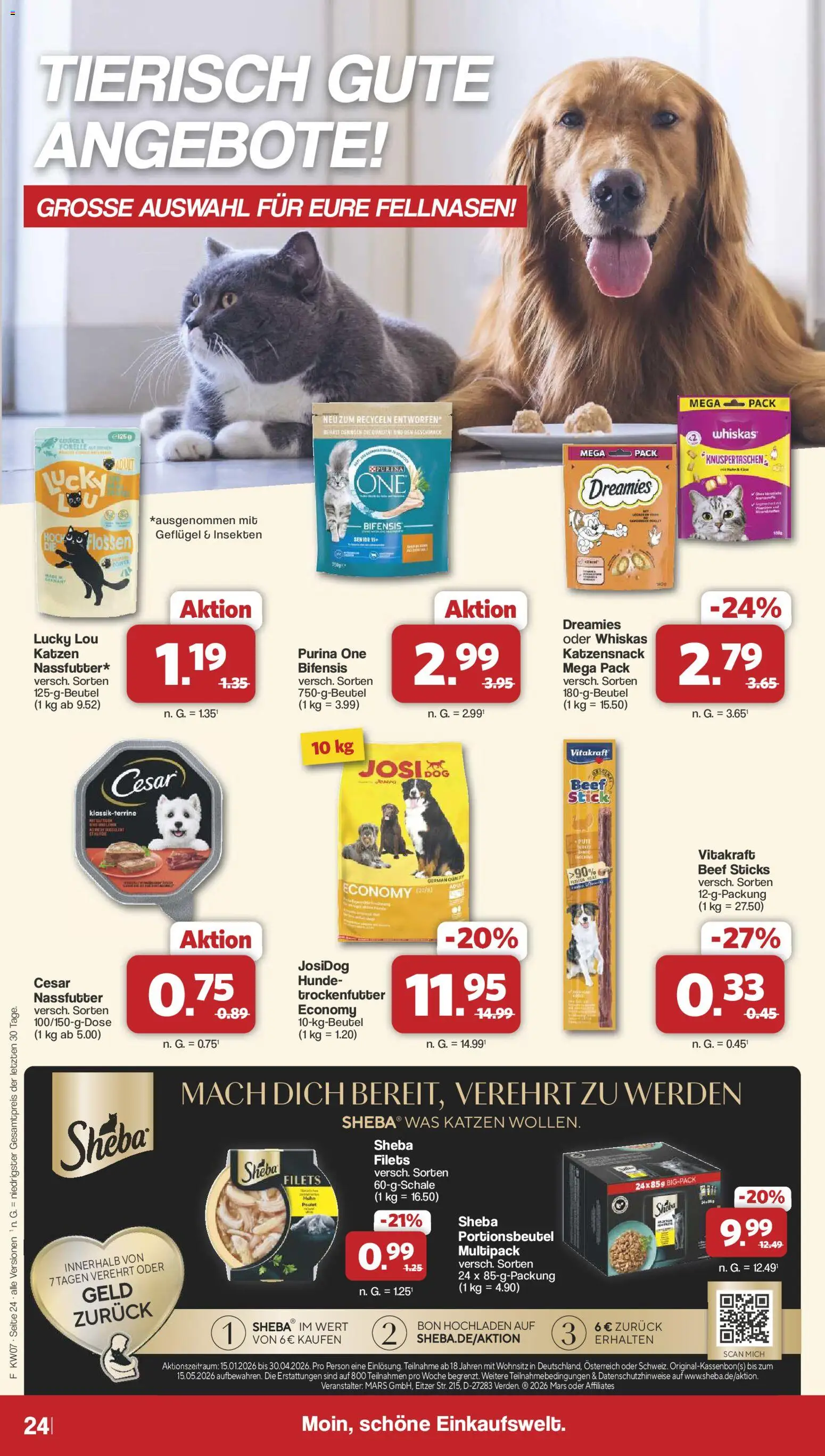 Famila Nordwest Prospekt 	 – gültig ab 08.02.2026 | Seite: 26 | Produkte: Purina one, Sheba, Mars, Whiskas