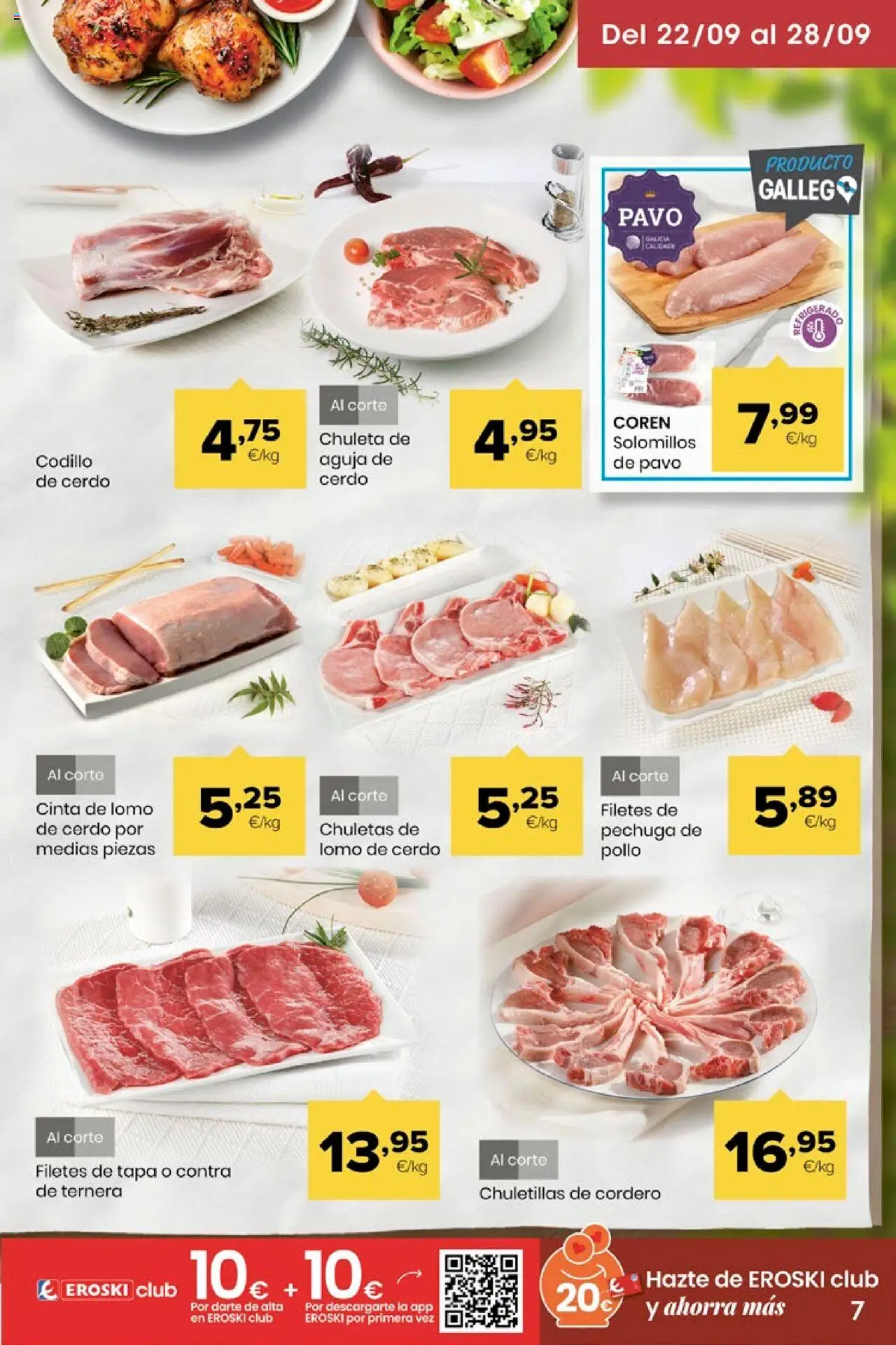 Eroski - Miramos por ti │ válido desde el 18.09.2025 | Página: 7 | Productos: Medias, Cerdo, Φίλτρο καφέ