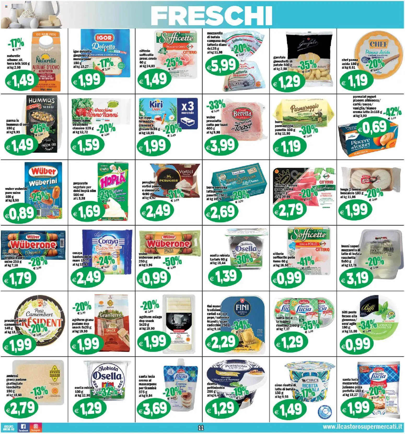 Volantino Il Castoro del 27.12.2025 | Pagina: 11 | Prodotti: Cioccolato, Panna, Ceci, Pesto