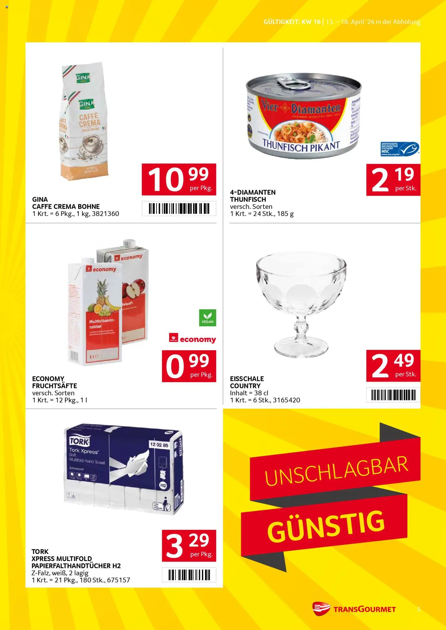 Transgourmet Flugblatt gültig ab 13.04.2026 | Seite: 5 | Produkte: Papier blanc
