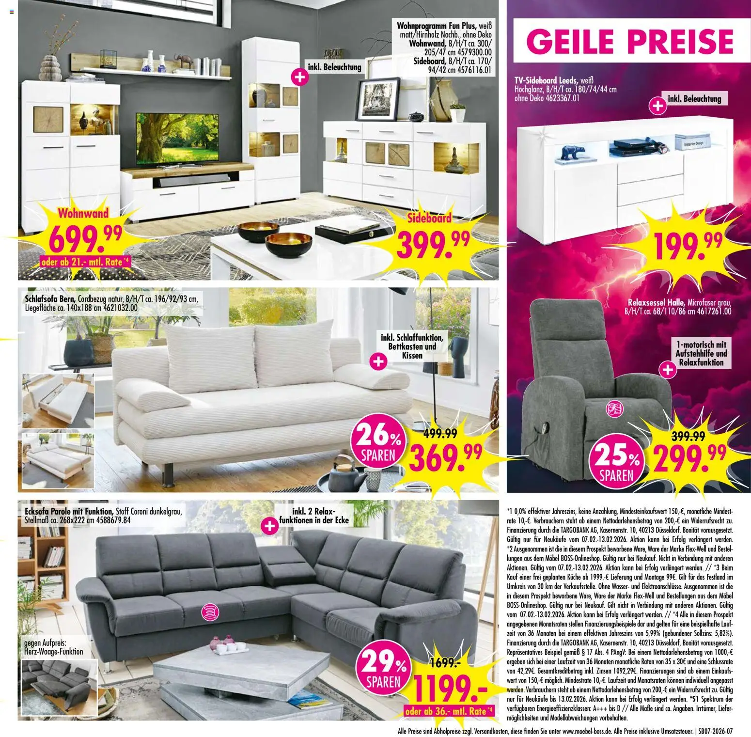 SB Möbel Boss Prospekt 	 – gültig ab 07.02.2026 | Seite: 7
