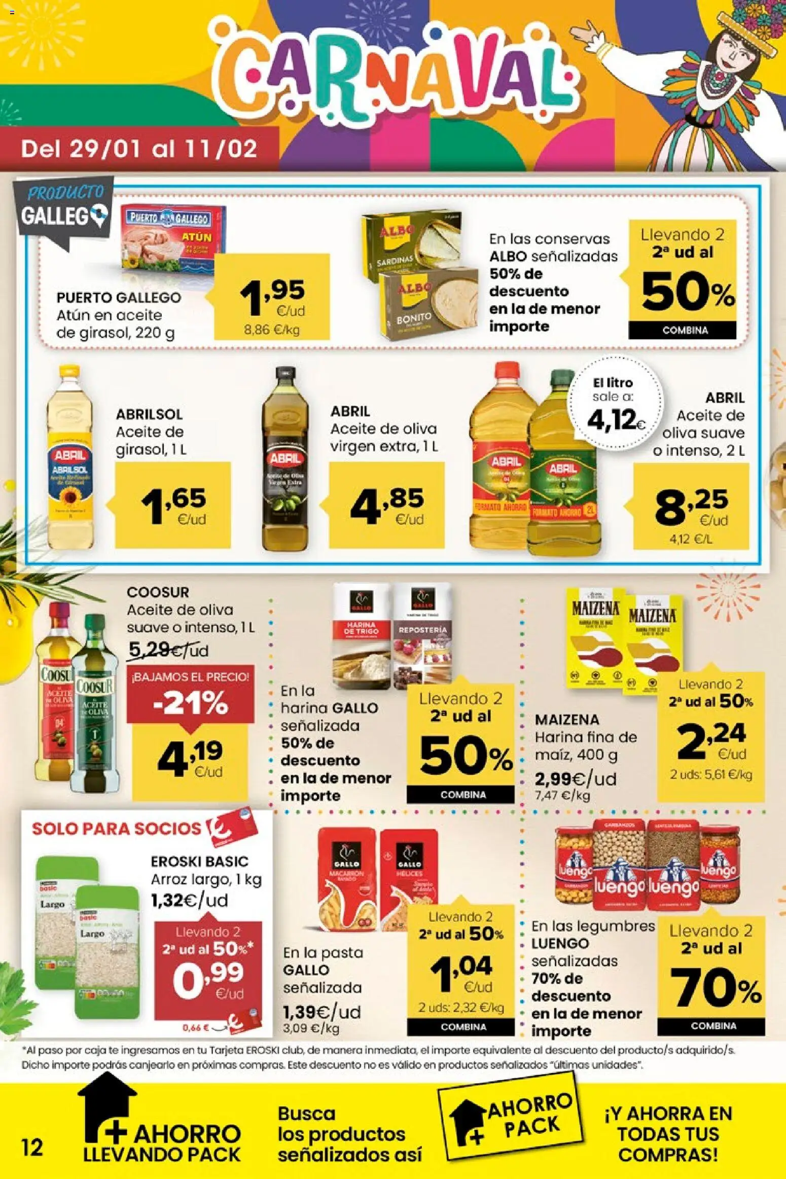 Eroski folleto │ válido desde el 29.01.2026 | Página: 12 | Productos: Aceite, Arroz, Aceite de oliva, Caja