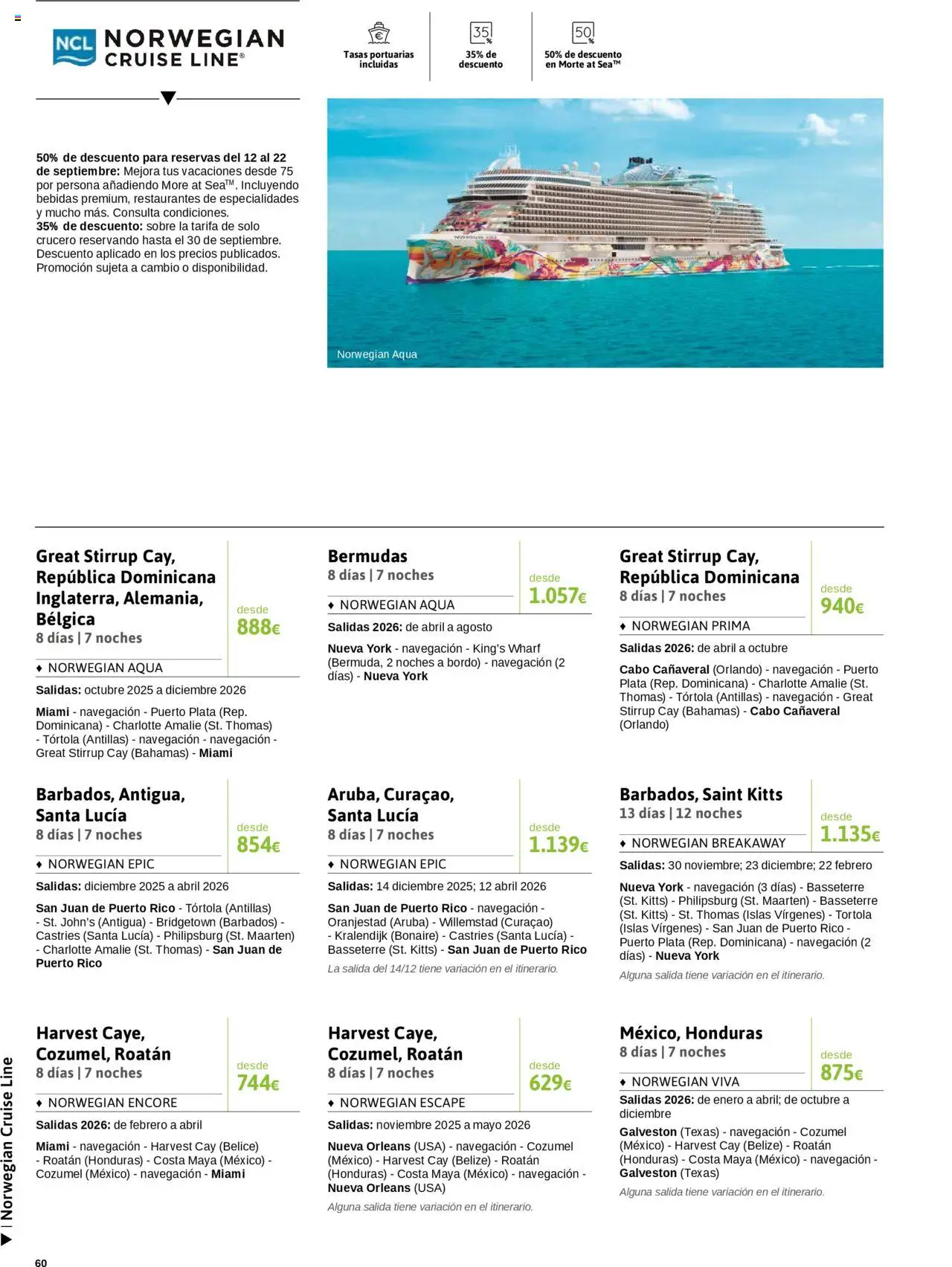 Viajes El Corte Inglés - Crucero Fantástico │ válido desde el 16.09.2025 | Página: 60 | Productos: Bermudas, Navegación