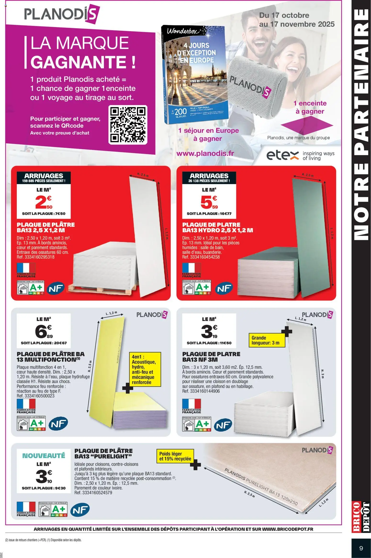 {H1} | Page: 9 | Produits: Enceinte, Poids, Plâtre