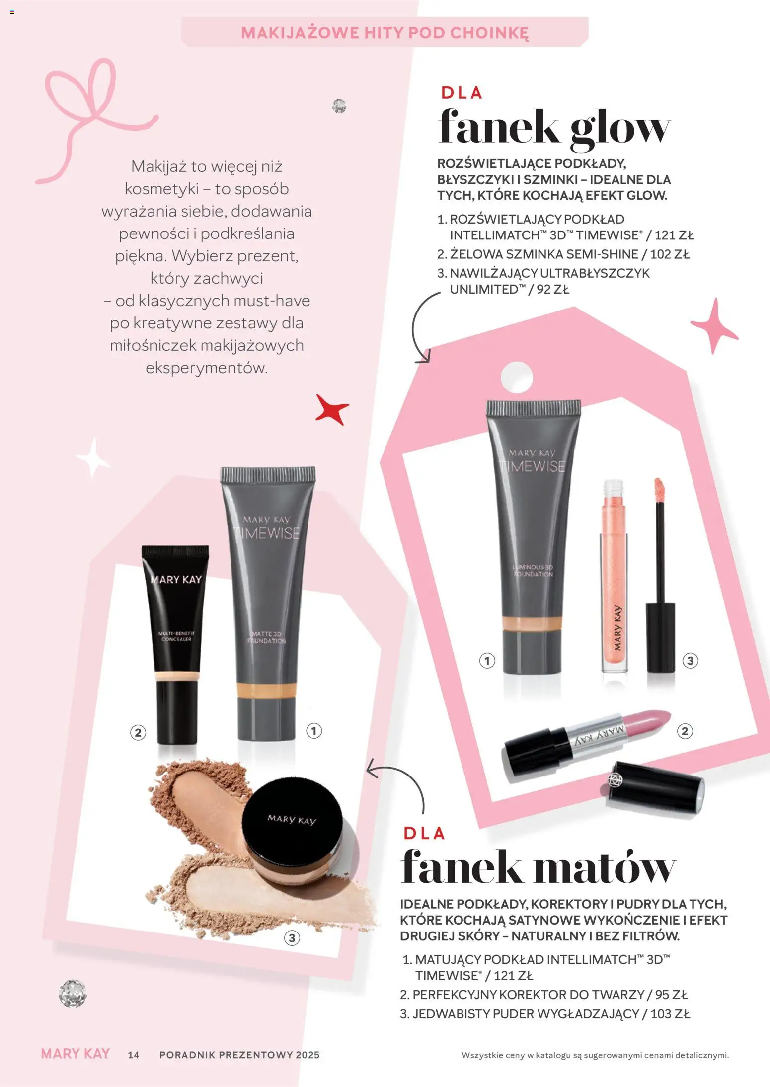 Mary Kay Katalog - Poradnik Prezentowy od 03.11.2025 | Strona: 14 | Produkty: Kosmetyki, Makijaż, Korektor, Puder