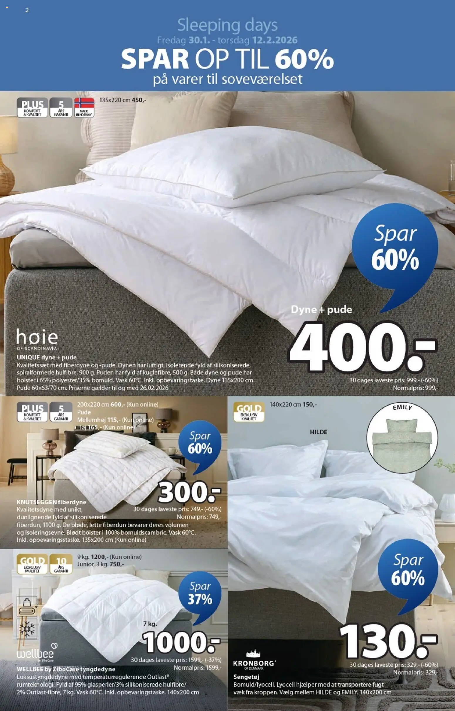JYSK tilbudsavis – gyldig fra 30.01.2026 | Side: 2 | Produkter: Pude, Soveværelset