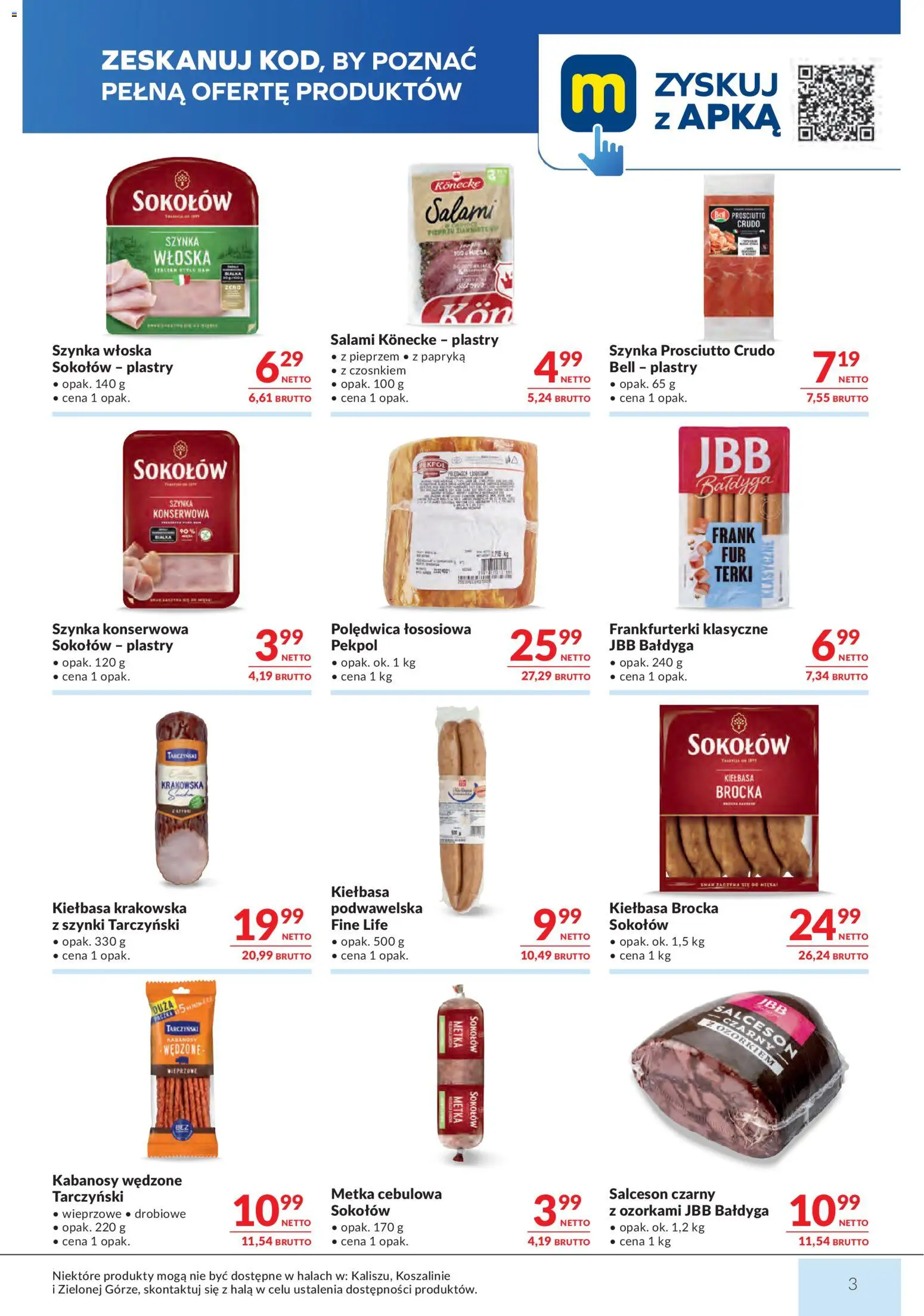 Makro gazetka od 07.04.2026 | Strona: 3 | Produkty: Kiełbasa, Szynka prosciutto, Bell, Metka cebulowa