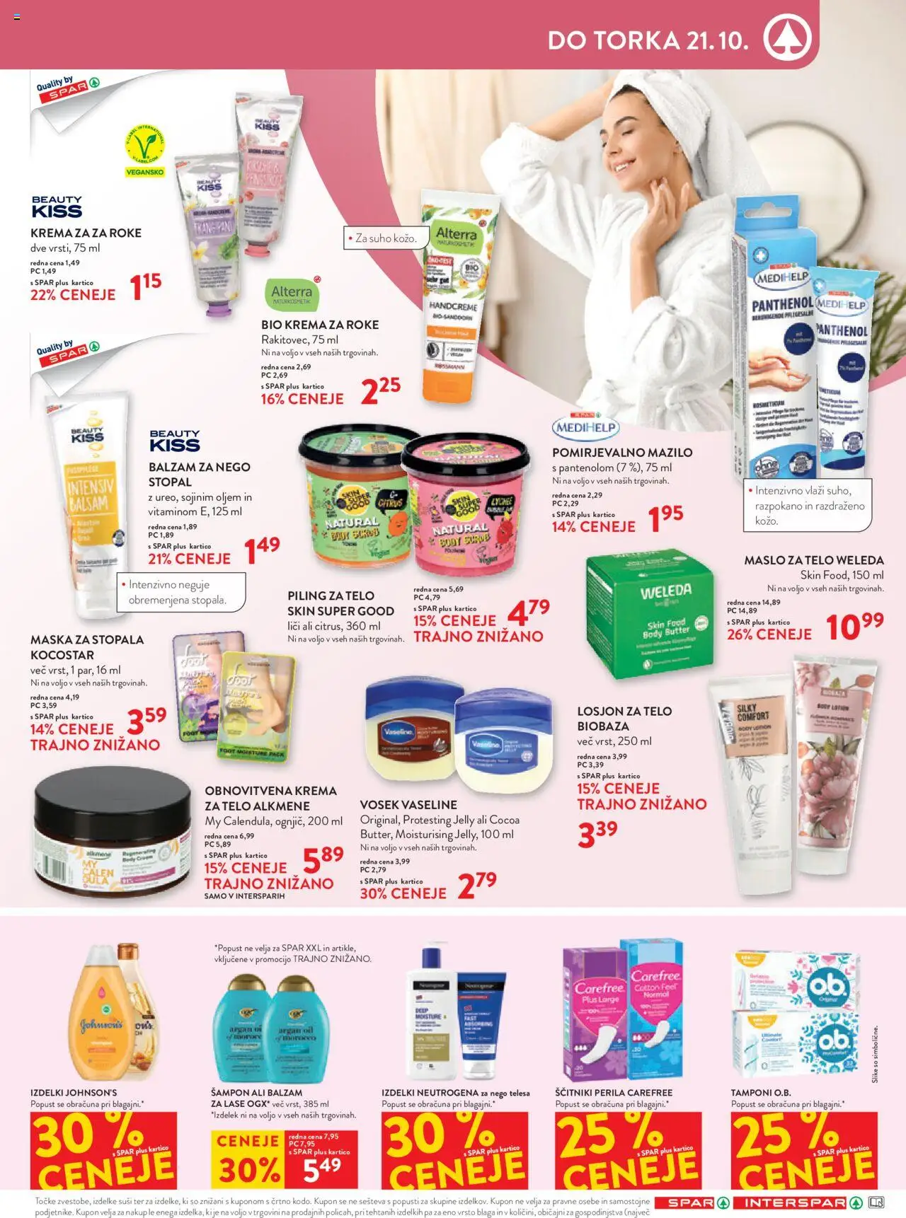 Novi Spar katalog ponudbe – veljaven od 08.10.2025 | Stran: 13 | Izdelki: Krema, Maska, Krema za roke, Ščitniki