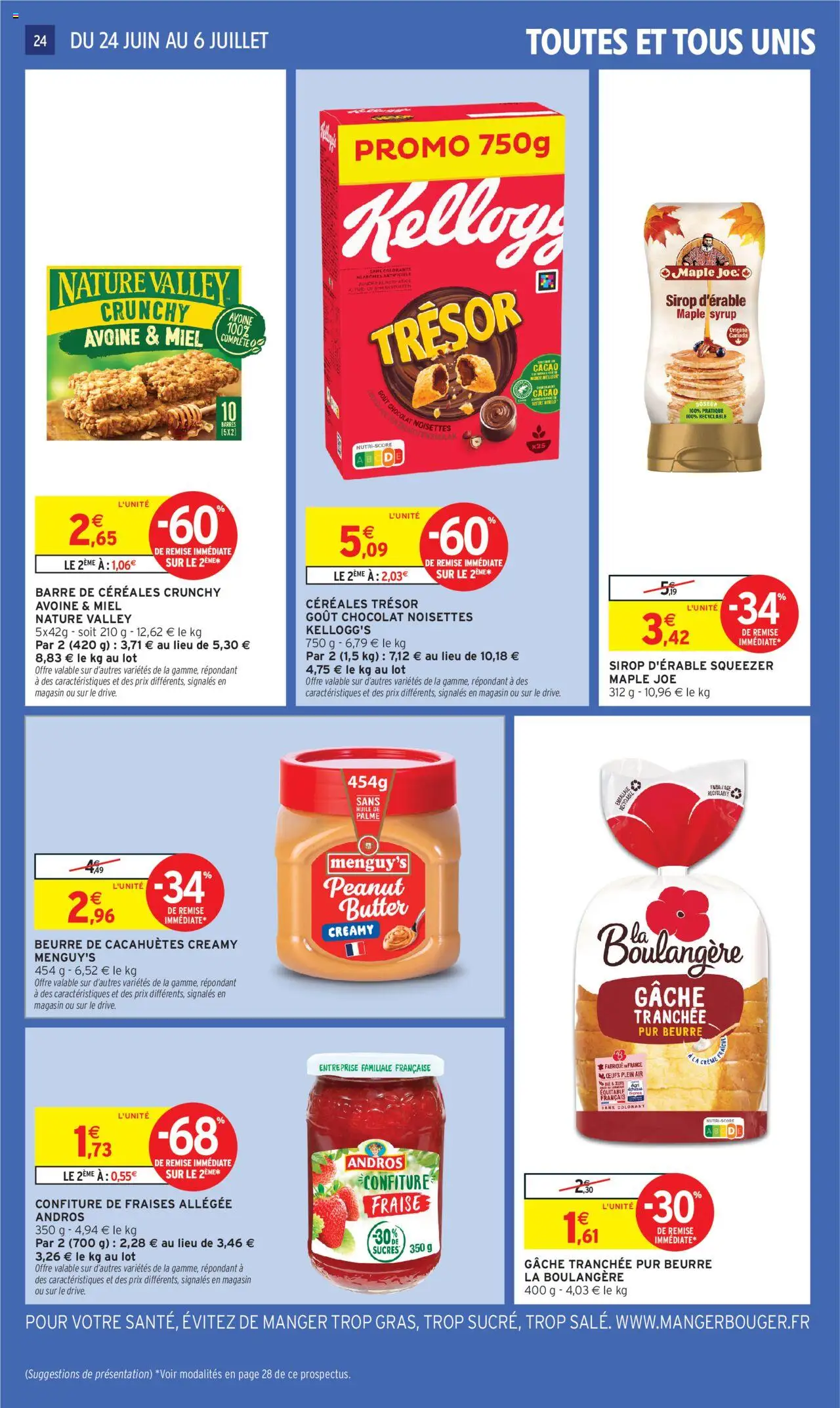  | Page: 26 | Produits: Fraise, Beurre de cacahuètes, Beurre, Céréales