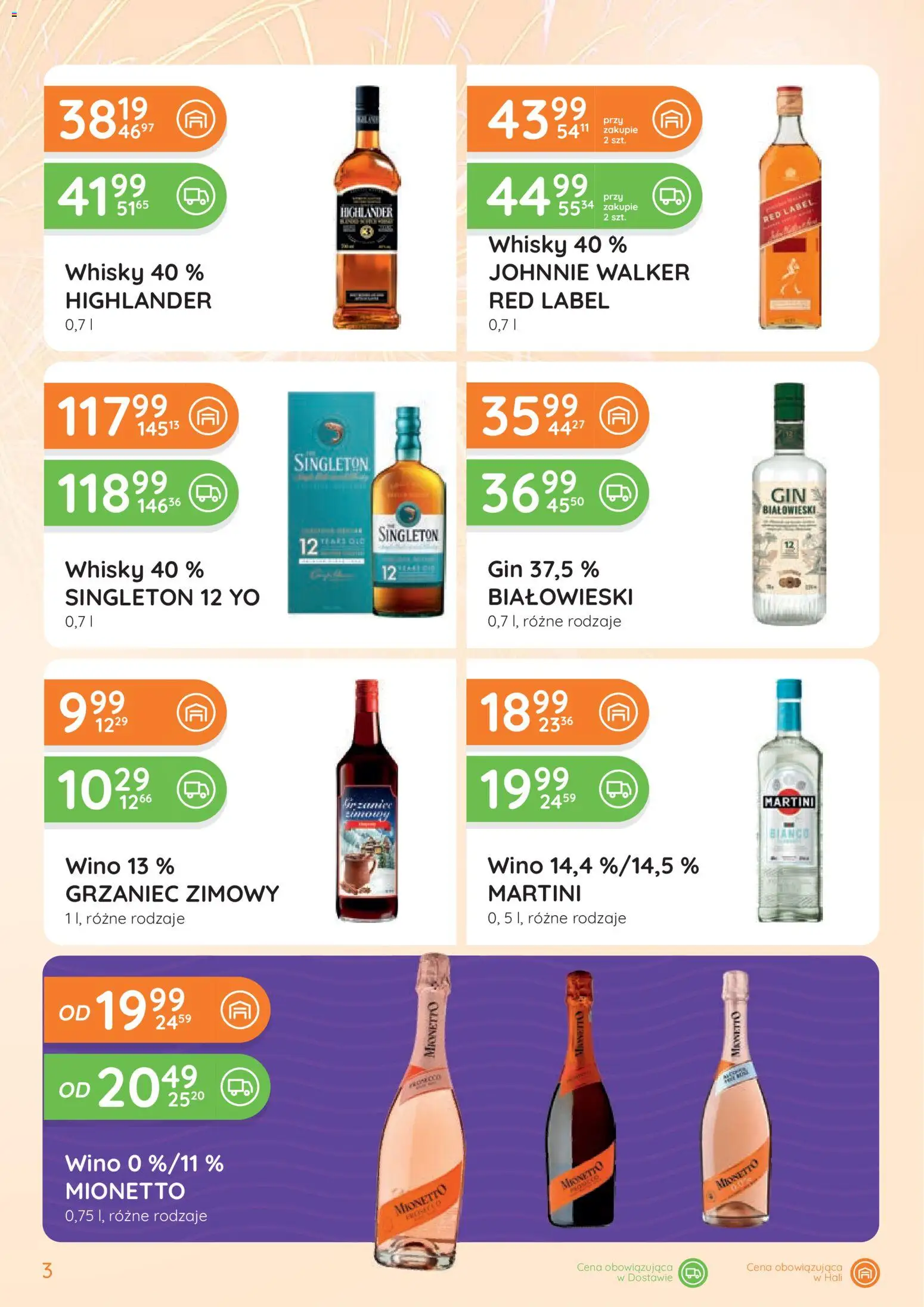 Eurocash Gazetka - Ofensywa Alkoholowa od 16.01.2026 | Strona: 3 | Produkty: Martini, Red label, Whisky, Martini Bianco