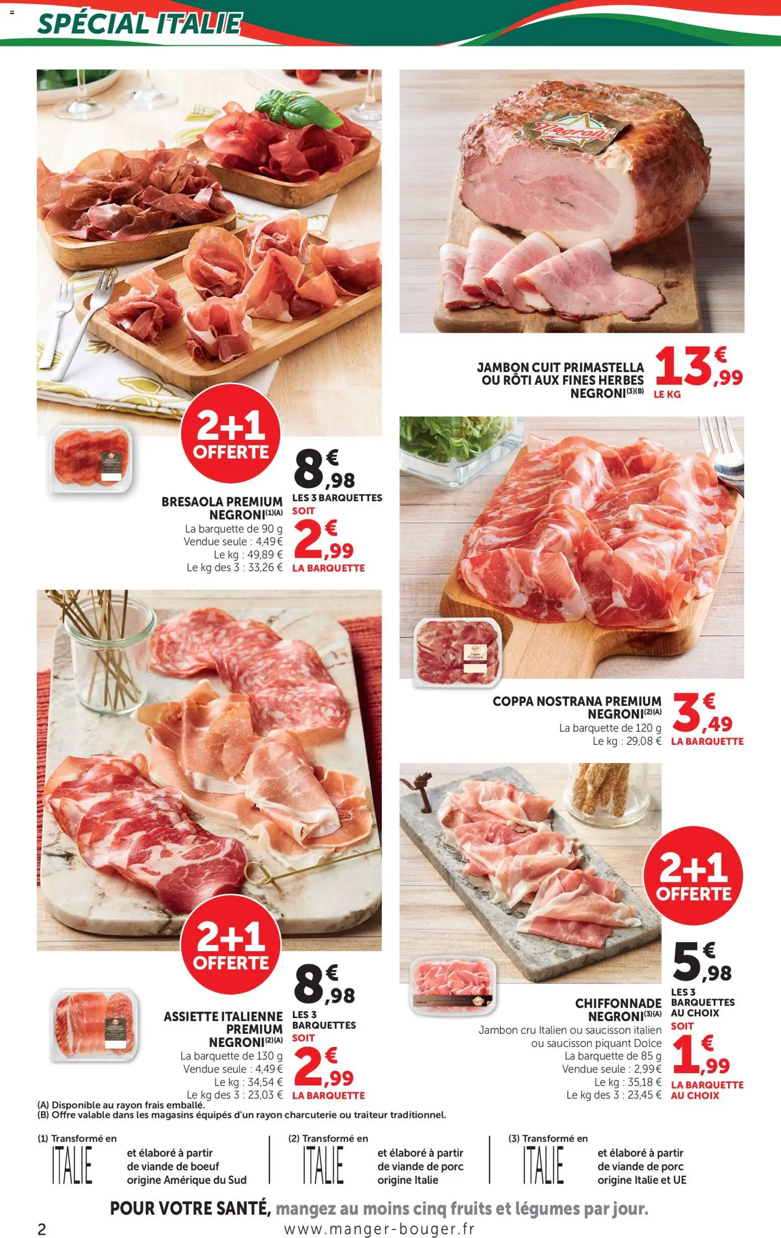 {H1} | Page: 2 | Produits: Saucisson, Jambon Cru, Viande de bœuf, Jambon