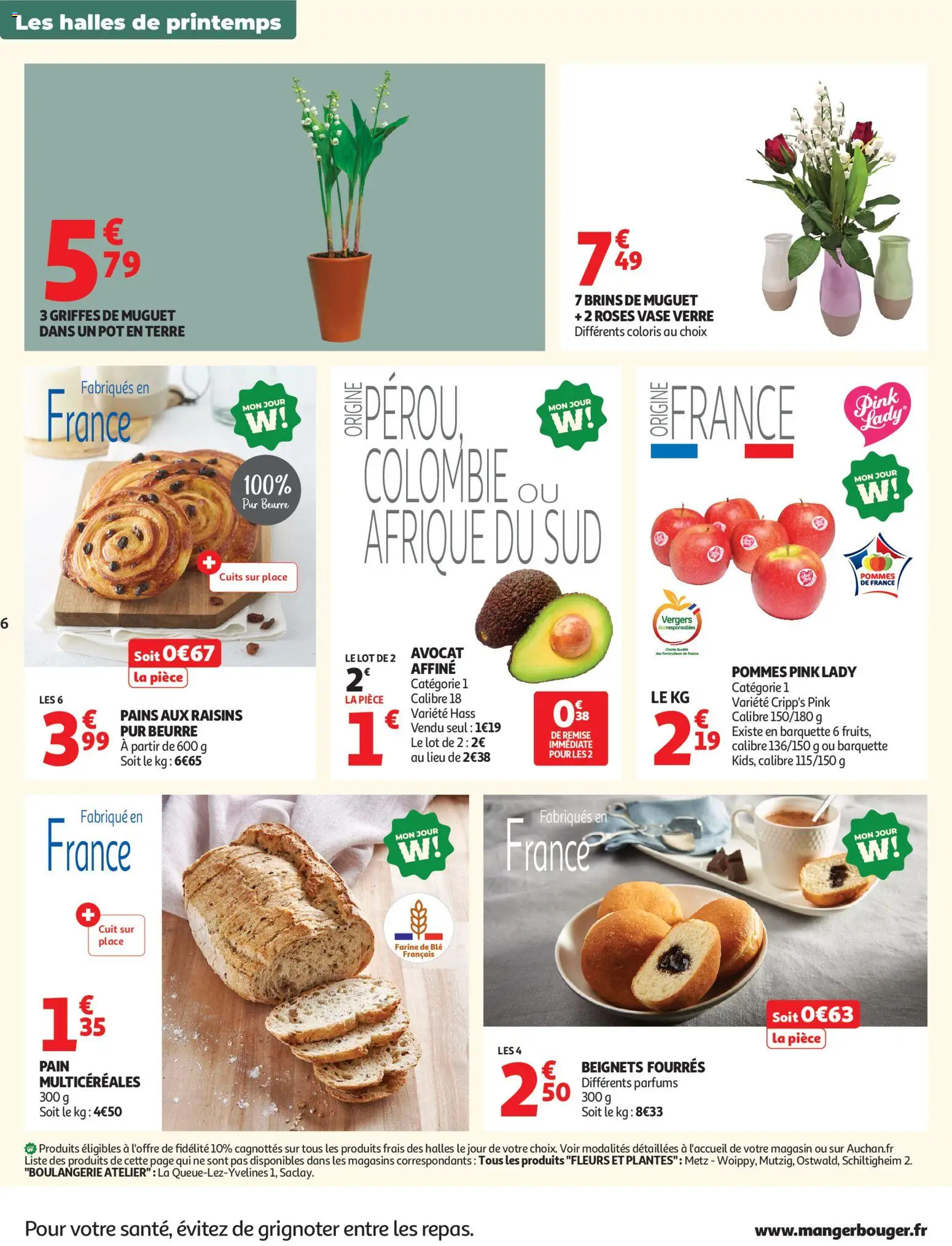 {H1} | Page: 6 | Produits: Avocat, Farine de ble, Fleurs et plantes, Muguet