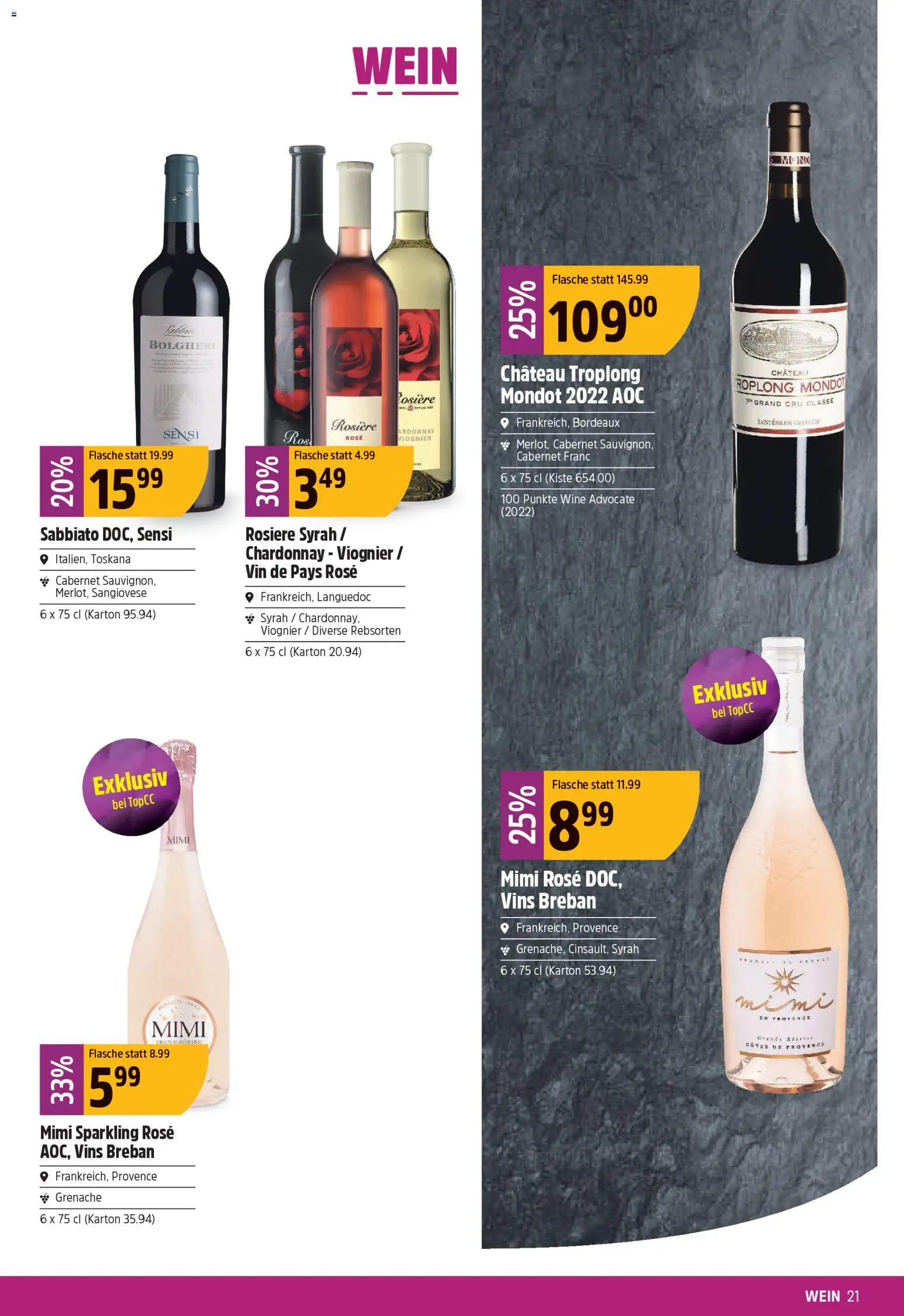 TopCC aktionen – gültig ab 20.04.2026 | Seite: 21 | Produkte: Wein
