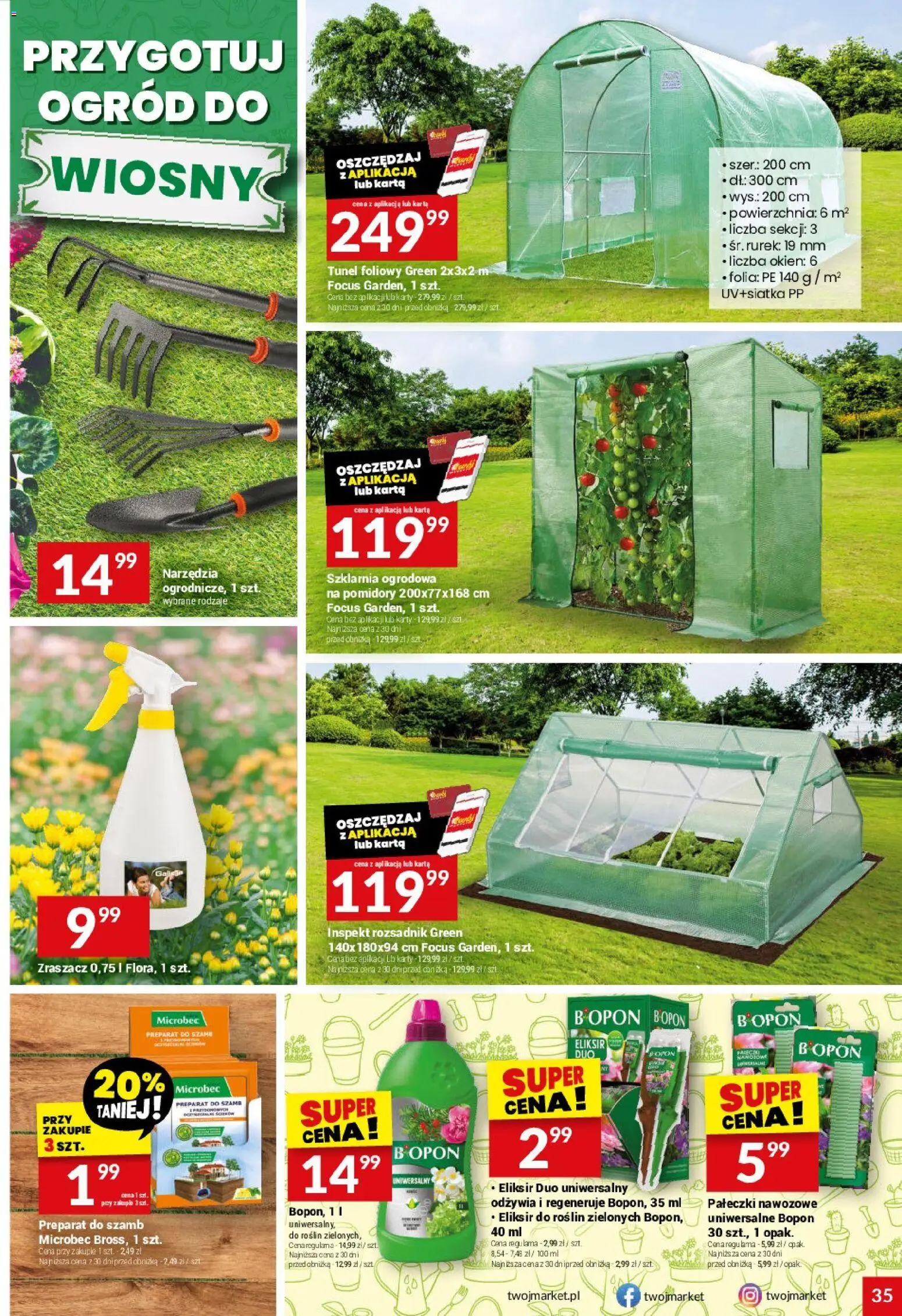 Twój Market gazetka od 04.03.2026 | Strona: 35 | Produkty: Karta, Tunel foliowy, Szklarnia ogrodowa, Pomidory