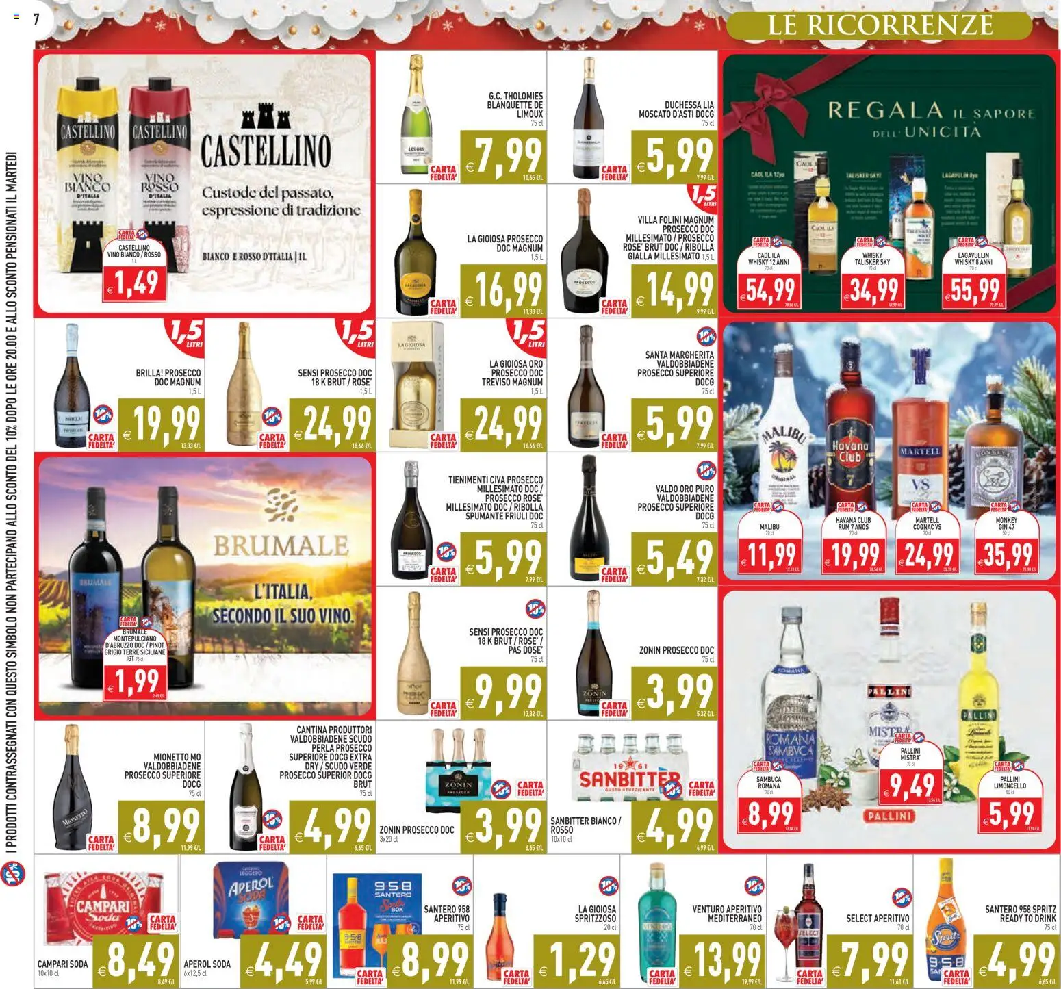 Volantino PIM Supermercati del 06.12.2025 | Pagina: 7 | Prodotti: Gin, Prosecco, Whisky, Vino
