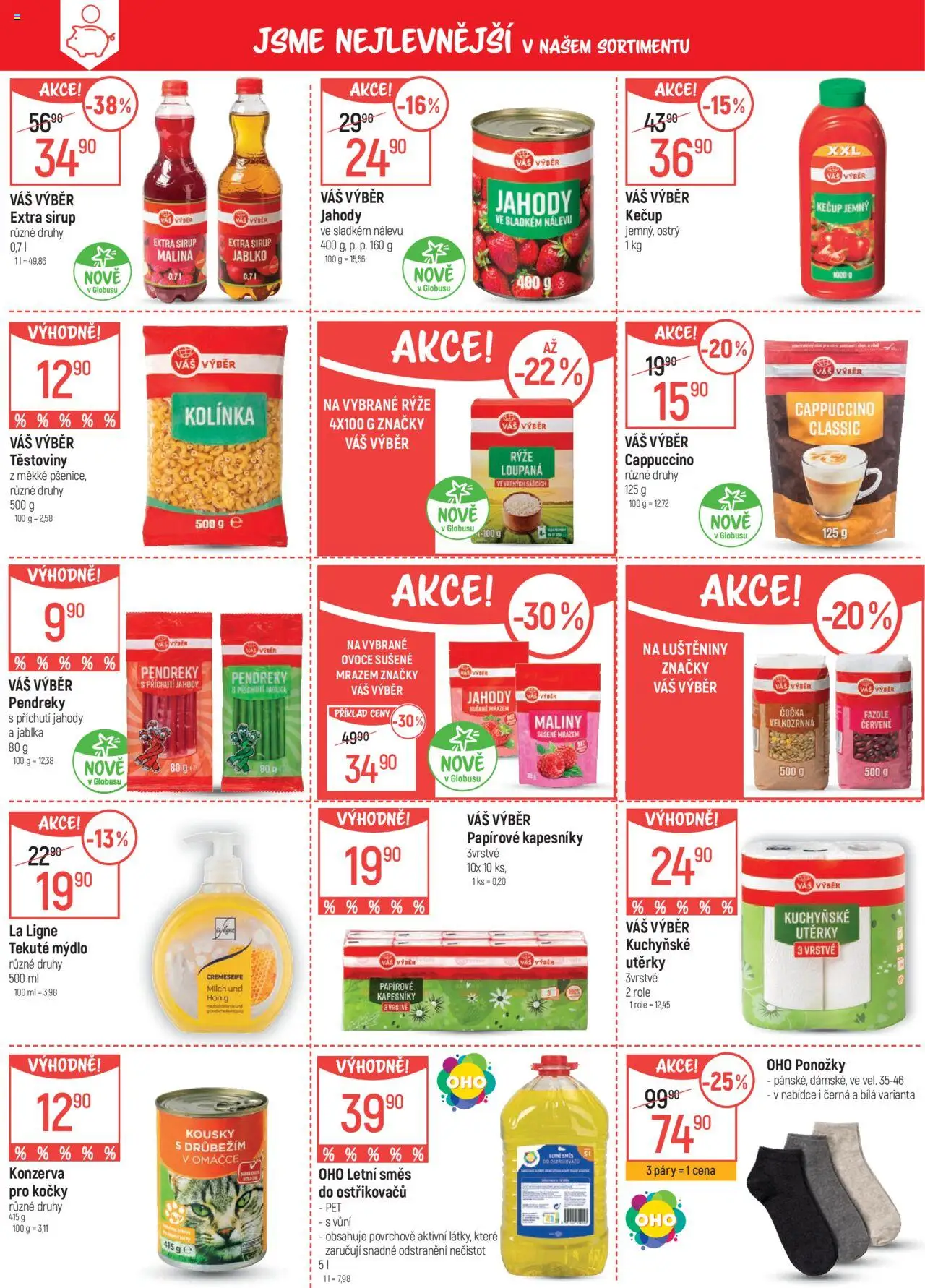 Globus leták - Havířov od 23.07.2025 | Strana: 4 | Produkty: Ponožky, Kuchyňské utěrky, Jahody, Kečup