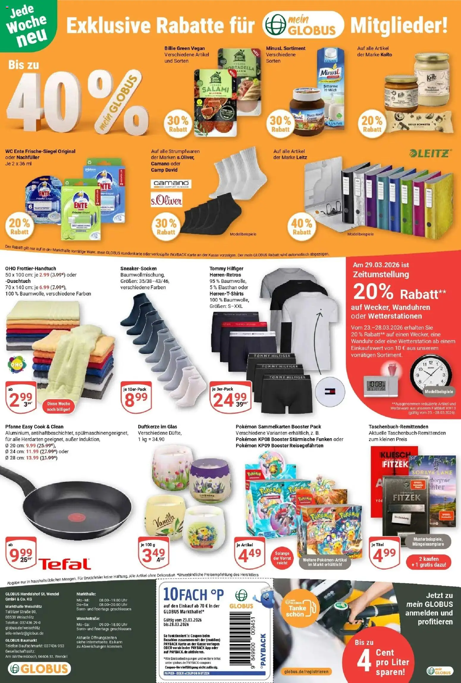 Globus prospekt Weischlitz	 – gültig ab 23.03.2026 | Seite: 30 | Produkte: Wetterstation, Salami, Telefon, Uhr