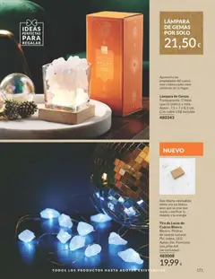 Vista previa Lámpara de Gemas, Transparente. Cristal, cuarzo blanco y rosa. Aprox. 7,5 x 7 x 8,5 cm. Con cable USB incluido. válido desde el 01.11.2025 | Página: 171