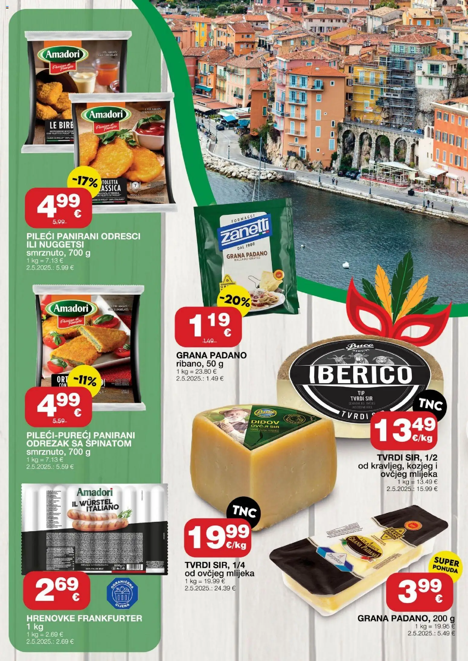 Stanić Diskont katalog | vrijedi od 16.04.2026 | Stranica: 6 | Proizvodi: Grana Padano, Sir, Hrenovke, Tvrdi sir