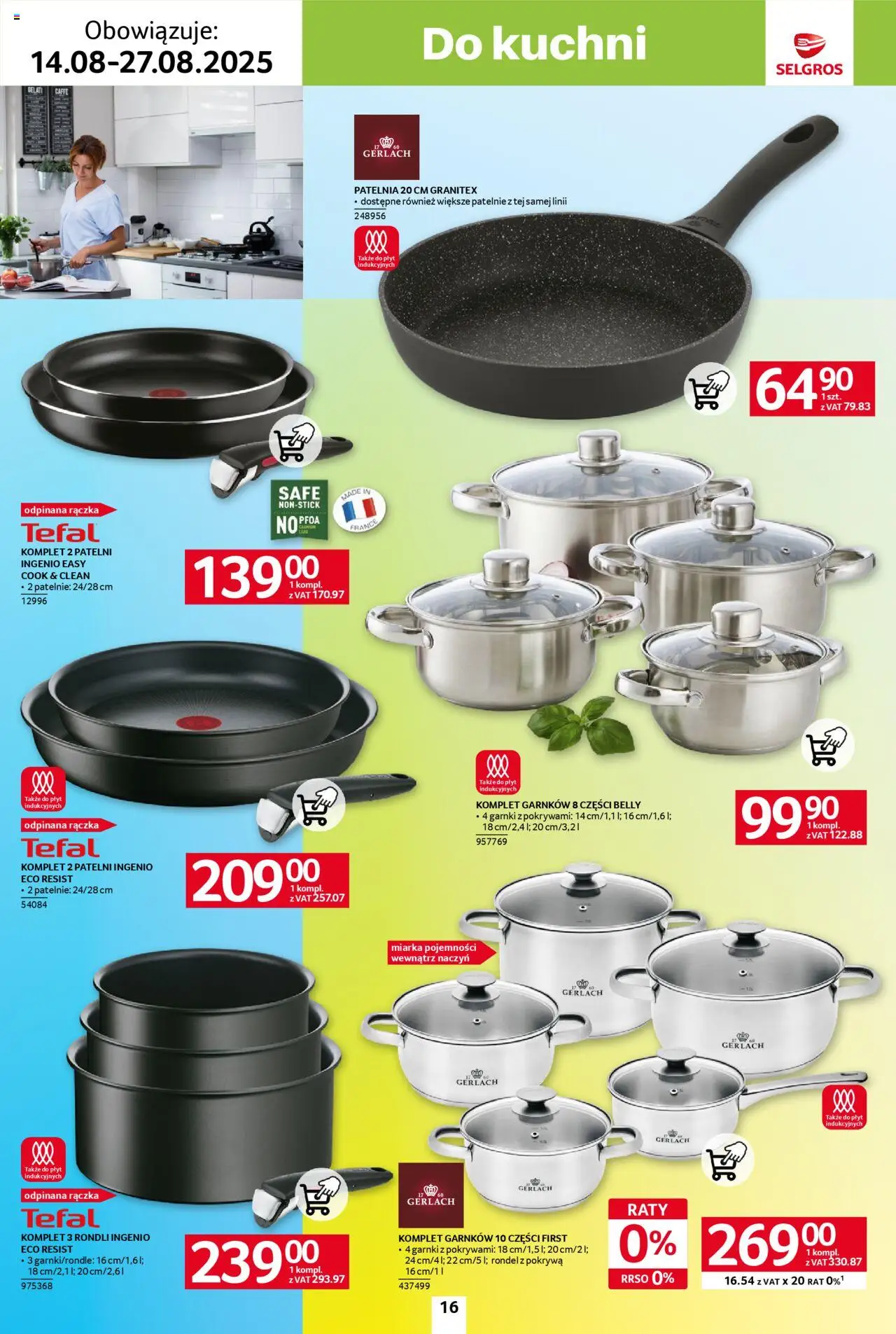 Selgros cash&carry - Katalog Hot Summer od 14.08.2025 | Strona: 16 | Produkty: Komplet garnków, Garnki, Patelnia, Tefal