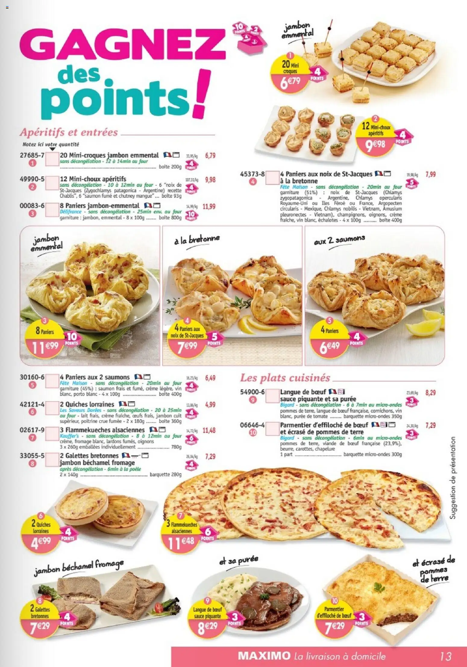 {H1} | Page: 13 | Produits: Saumon frais, Langue de bœuf, Chapelure, Crème