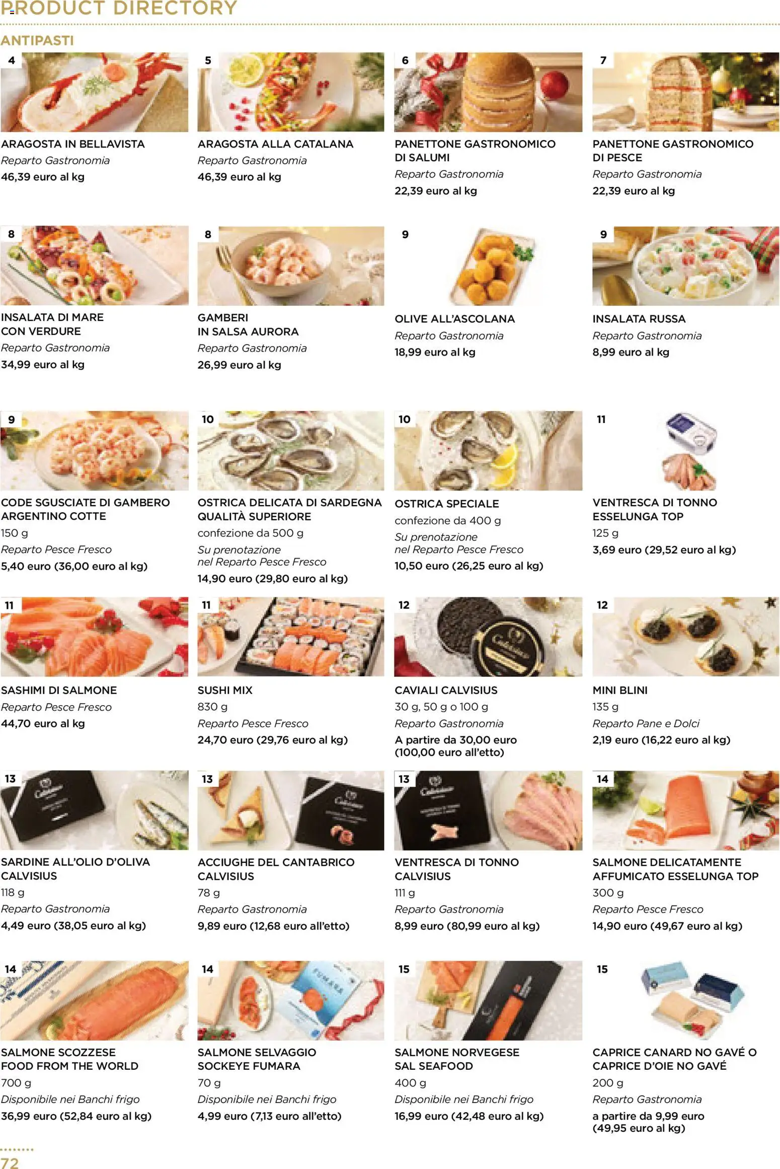 Volantino Esselunga S del 01.12.2025 | Pagina: 72 | Prodotti: Pane, Pesce, Gamberi, Insalata russa