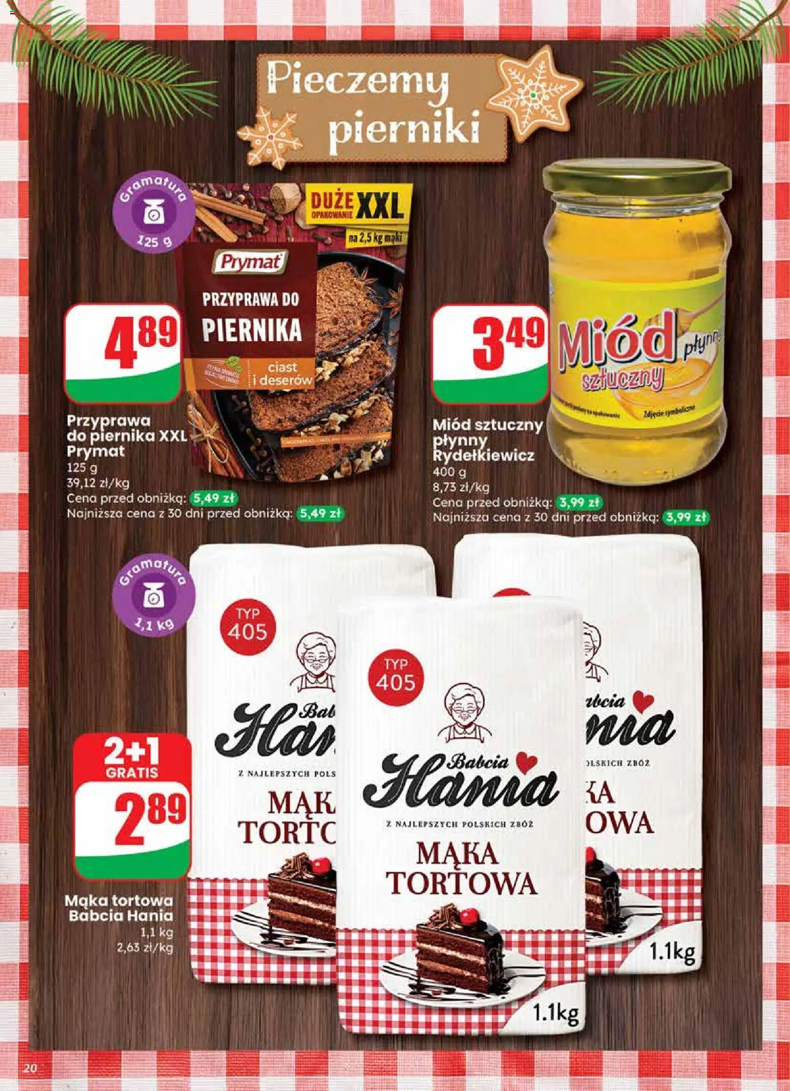 Dino Gazetka od 19.11.2025 | Strona: 20 | Produkty: Pierniki, Miód, Miód sztuczny, Przyprawa do piernika