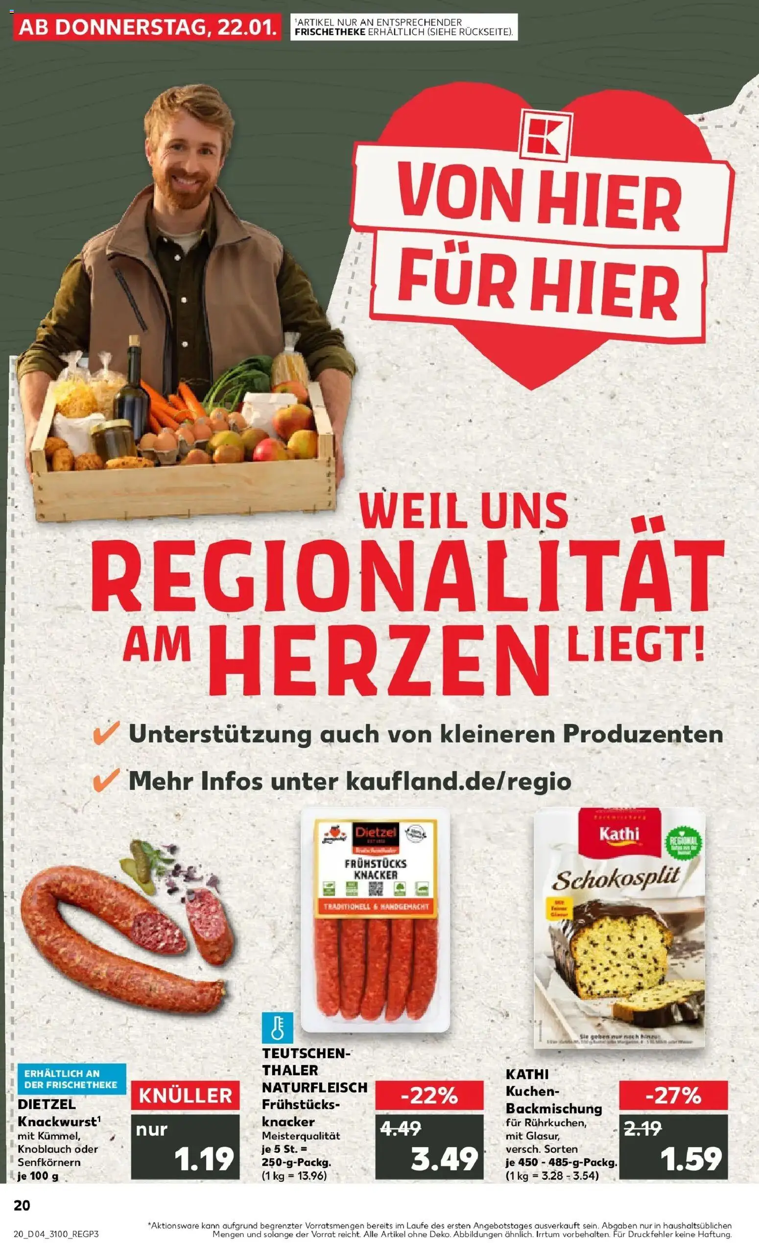 Kaufland prospekt Halle (Saale)	 – gültig ab 25.01.2026 | Seite: 20 | Produkte: Knoblauch, Kuchen