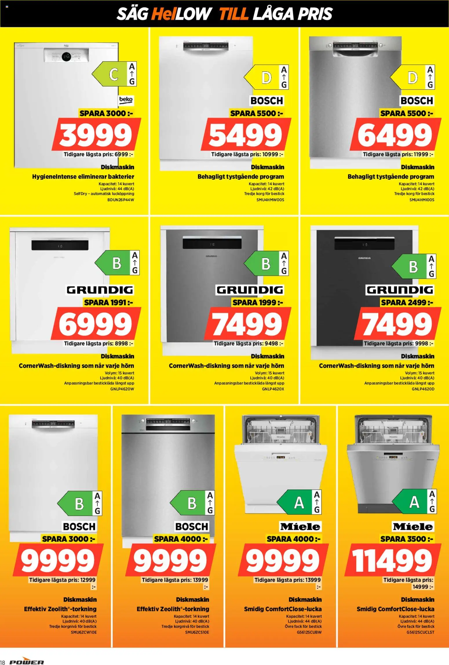 Power reklamblad aktuell från 05.01.2026 | Sida: 18 | Produkter: Diskmaskin, Såg, Korg, Kuvert