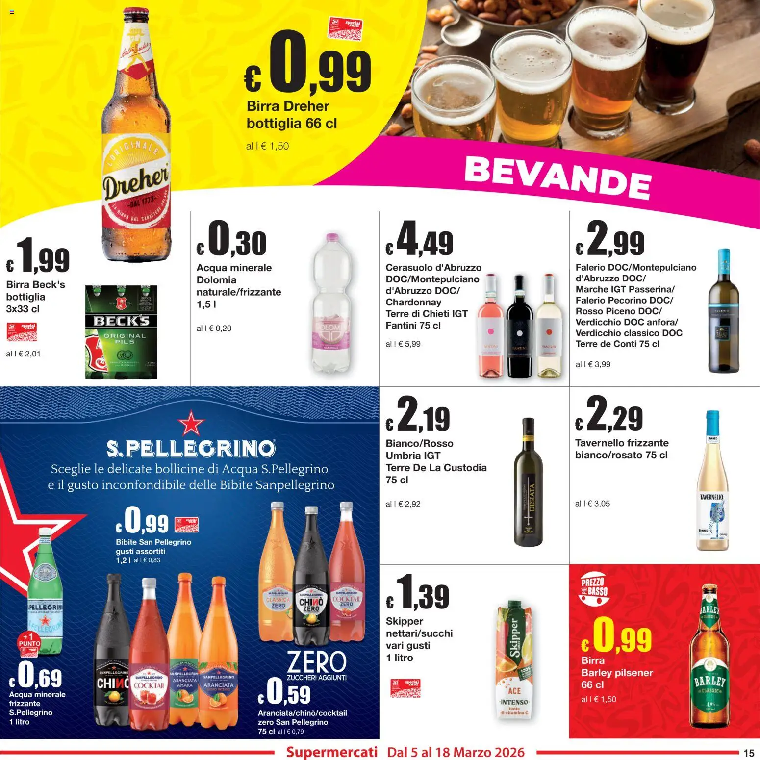 Volantino Sì con Te del 05.03.2026 | Pagina: 15 | Prodotti: Acqua, Acqua minerale, Bottiglia, Pecorino