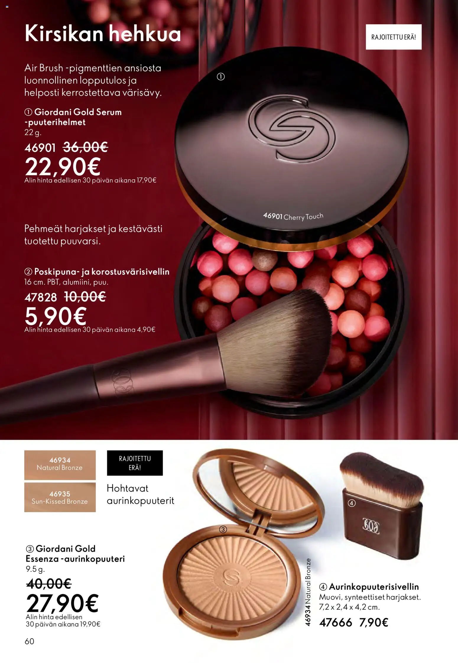 Oriflame - Esite 17 – voimassa 10.12.2025 alkaen | Sivu: 60 | Tuotteet: Aurinkopuuteri, Poskipuna, Bronzer
