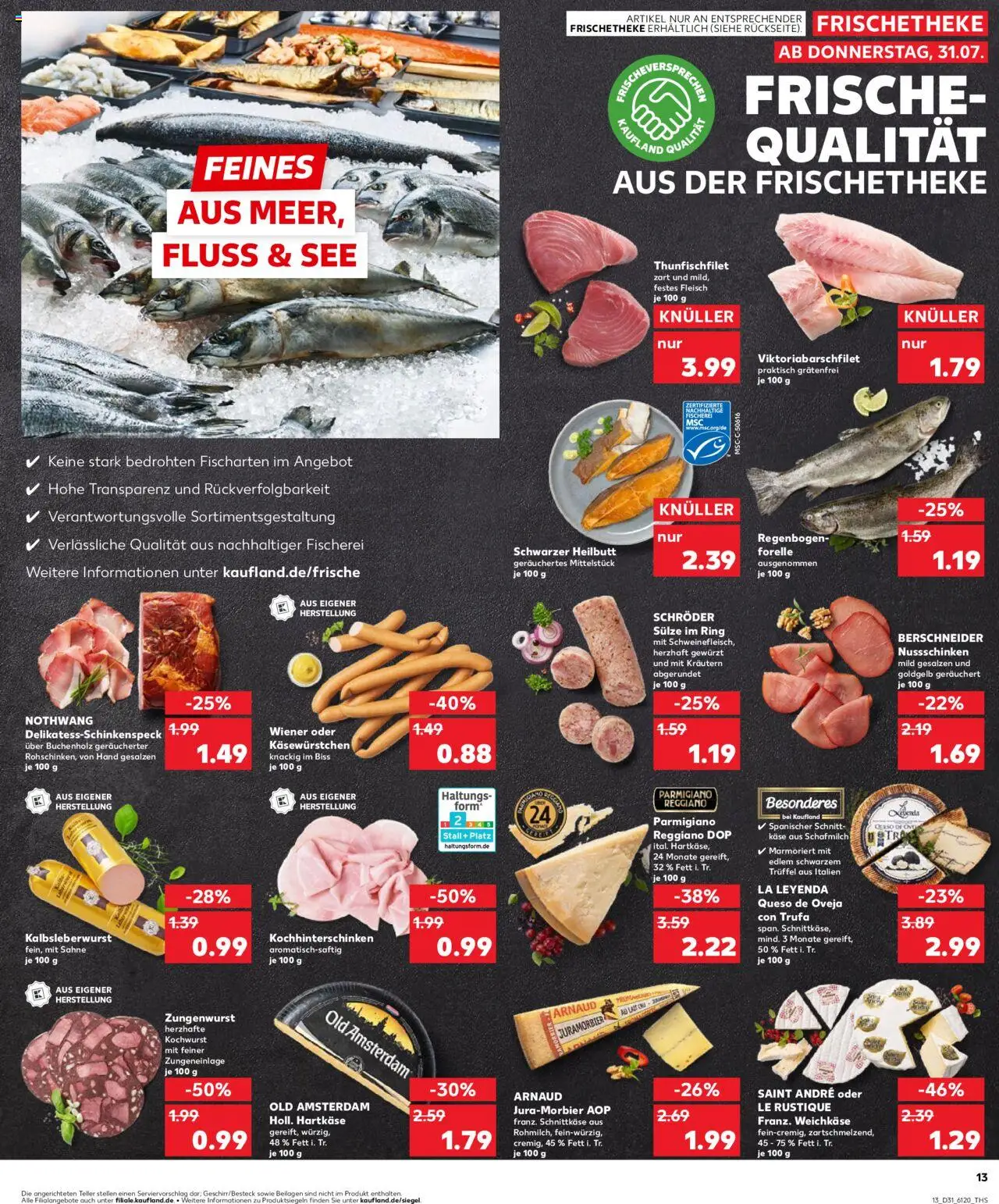 Kaufland prospekt Bremen	 - gültig ab dem 31.07.2025 | Seite: 13 | Produkte: Käse, Sahne, Fleisch