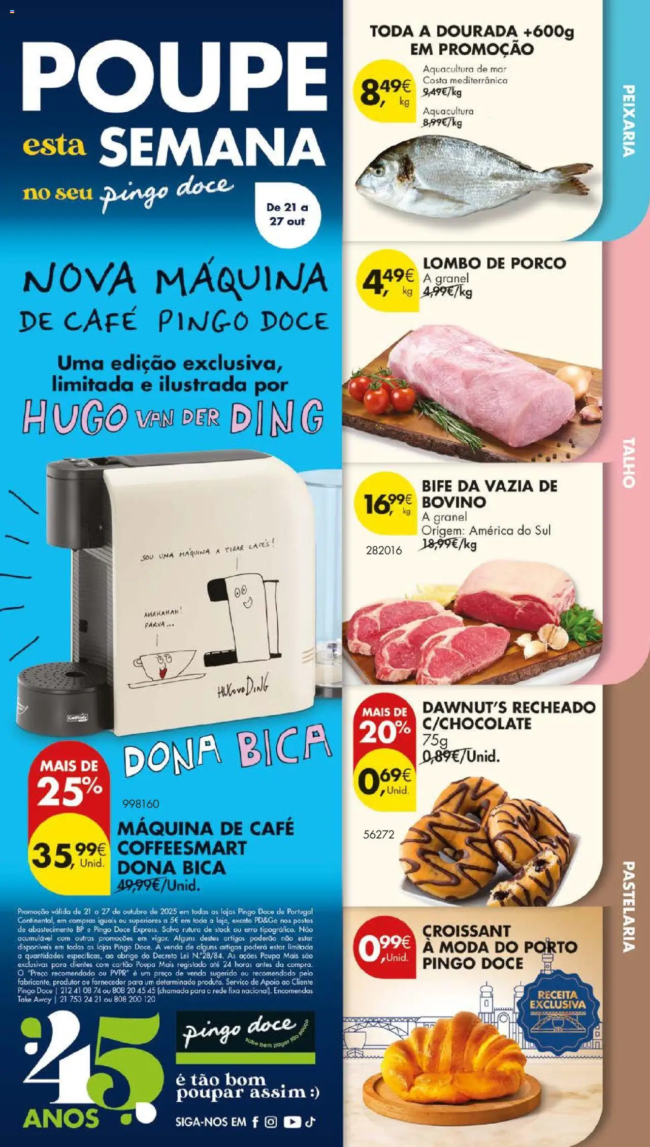 Pingo Doce folheto │ válido de 21.10.2025 | Página: 4 | Produtos: Dourada, Máquina de café, Lombo, Café