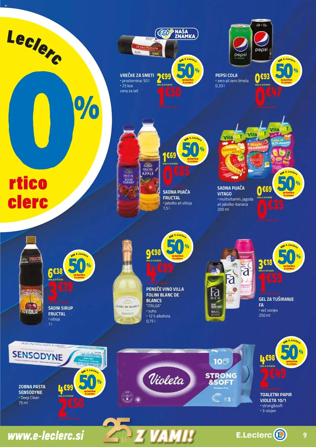 E.leclerc katalog │ velja od 13.08.2025 | Stran: 9 | Izdelki: Sirup, Kos, Gel za tusiranje, Zobna pasta