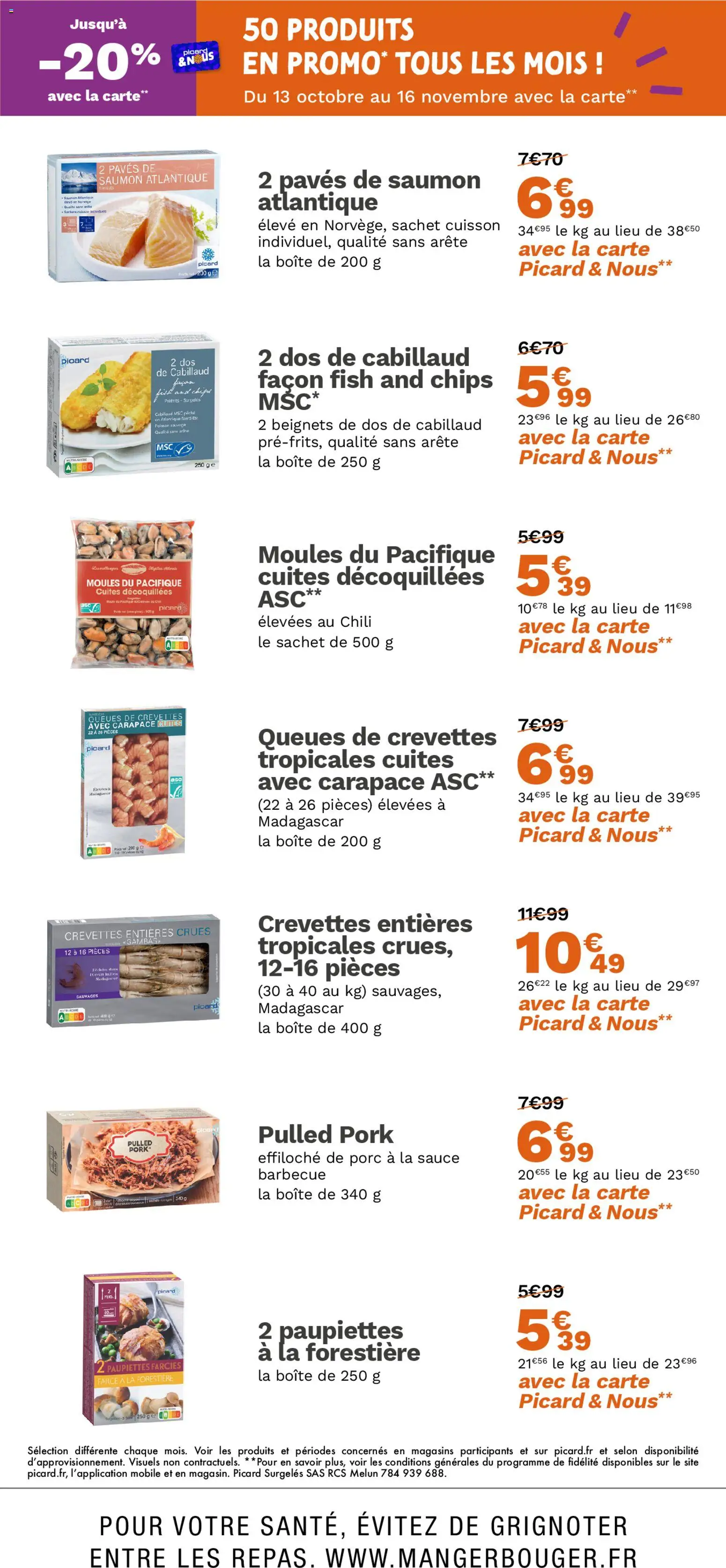 {H1} | Page: 4 | Produits: Pêche, Crevettes, Dos de cabillaud, Saumon