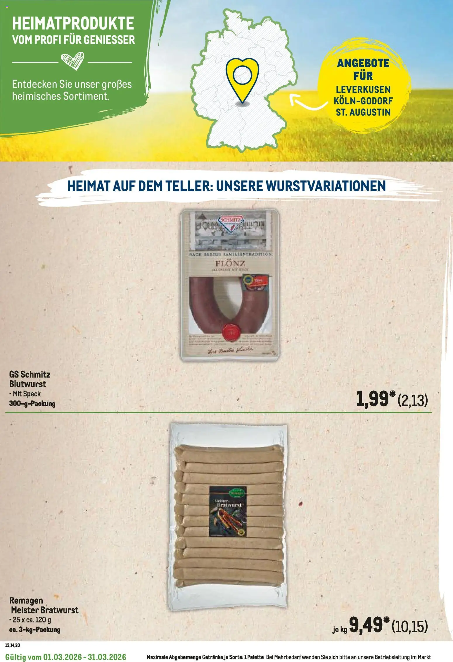 Metro Regionaler Flyer – gültig ab 01.03.2026 | Seite: 48 | Produkte: Bratwurst
