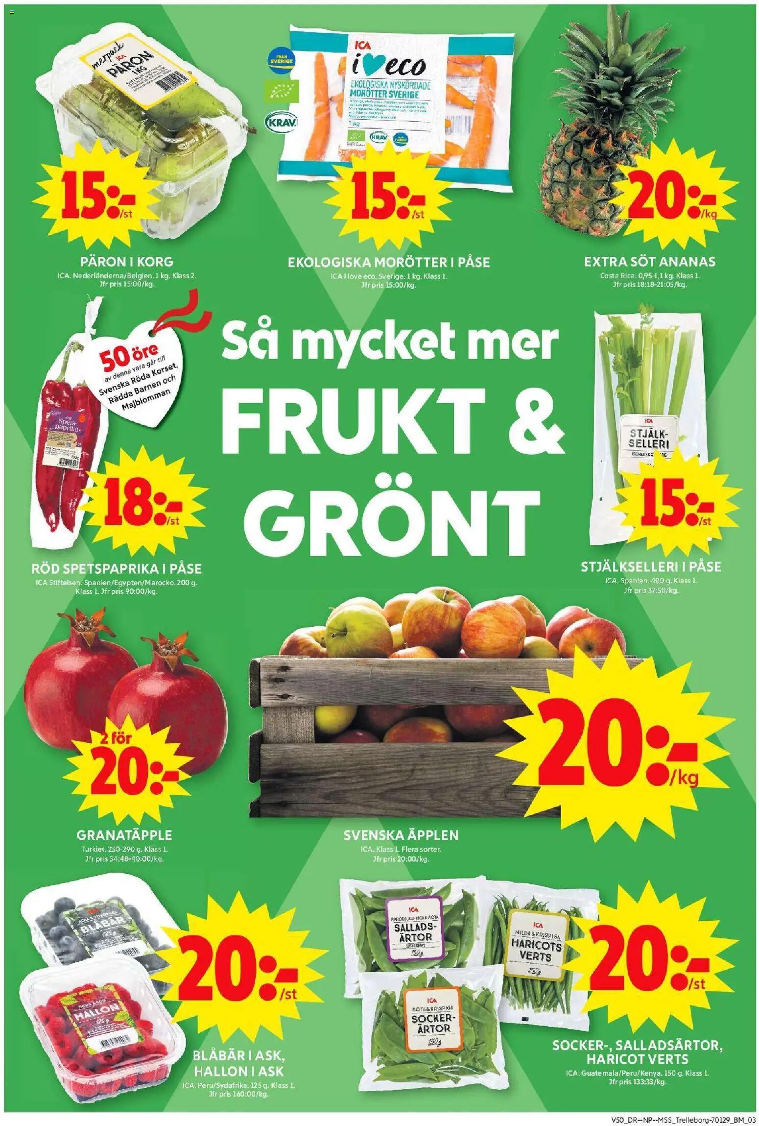 ICA Maxi reklamblad aktuell från 08.12.2025 | Sida: 3 | Produkter: Ananas, Hallon, Blåbär, Ärtor