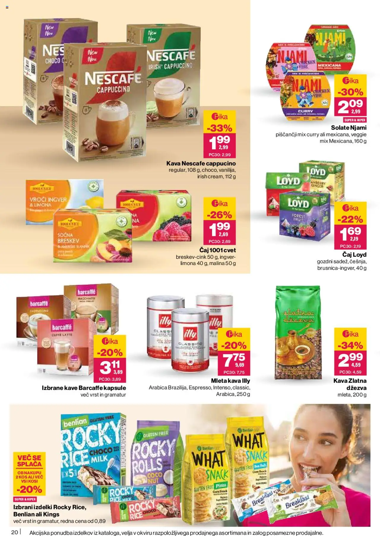 Novi Mercator katalog ponudbe – veljaven od 09.10.2025 | Stran: 20 | Izdelki: Βαλσάμικο ξύδι, Kos, Kava, Caj