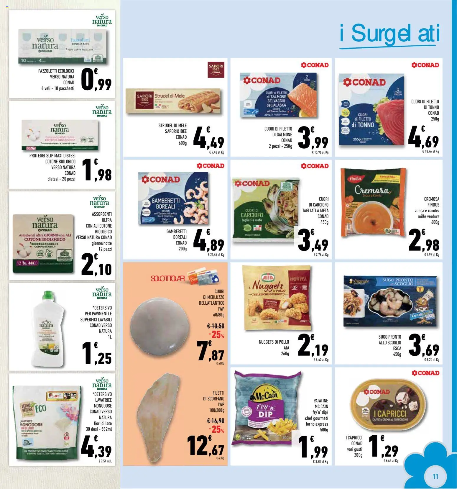Volantino Conad del 01.12.2025 | Pagina: 11 | Prodotti: Mele, Proteggi slip, Verdure, Pasta