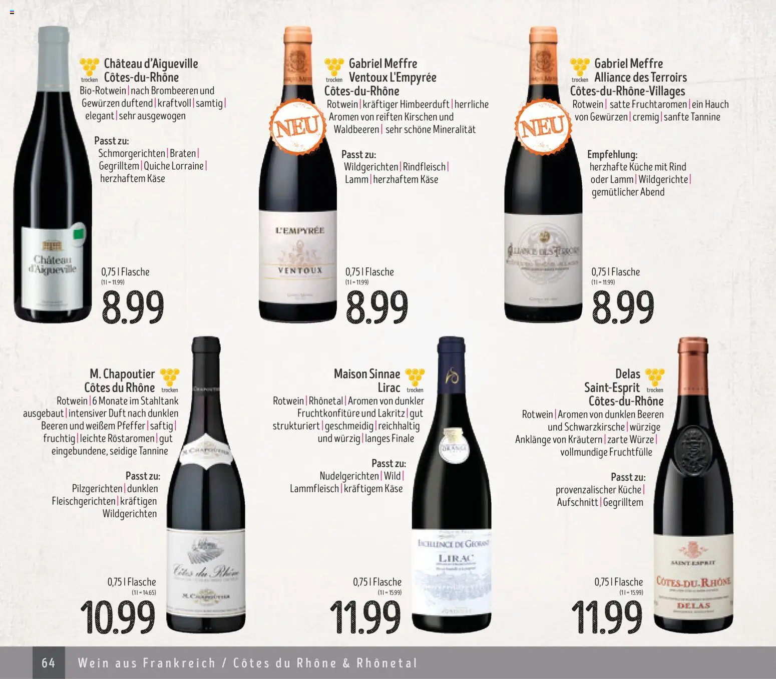 Edeka Struve Wein– und Spirituosen – gültig ab 14.11.2025 | Seite: 64 | Produkte: Käse, Rotwein, Küche, Rindfleisch