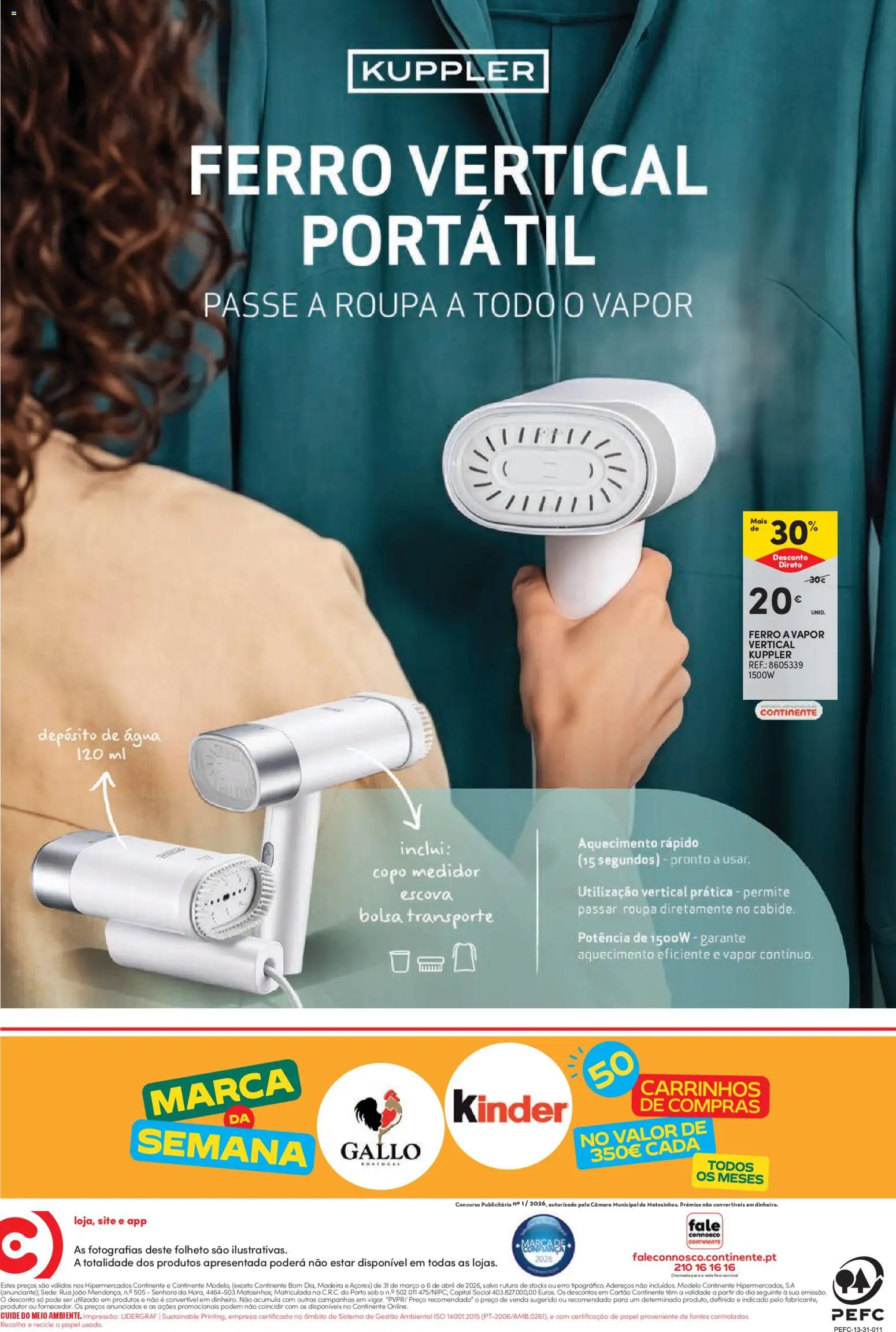 Continente folheto │ válido de 31.03.2026 | Página: 60 | Produtos: Agua, Ferro a vapor, Bolsa, Ferro