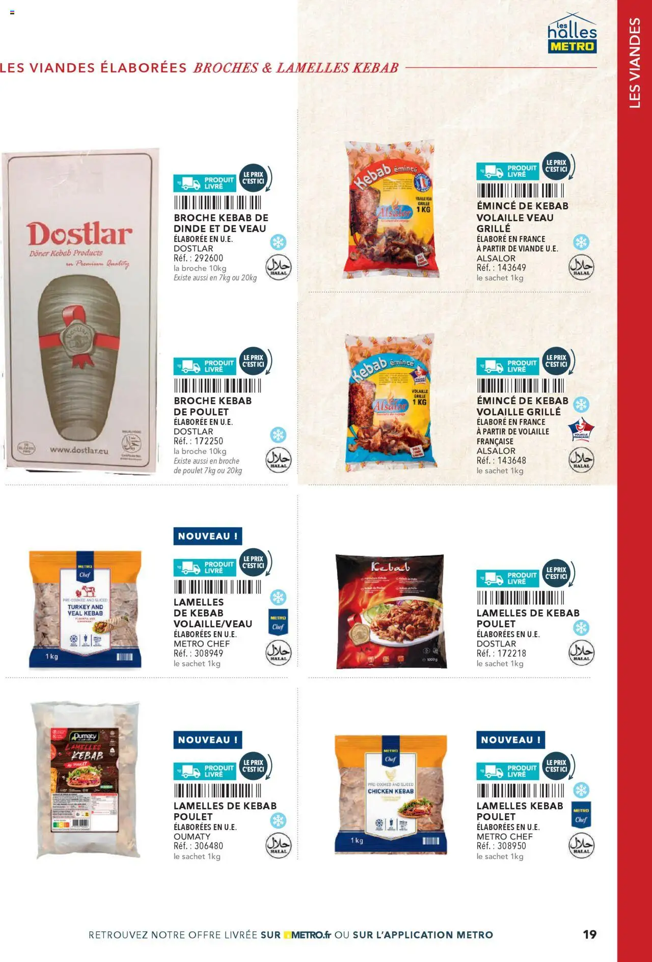  | Page: 19 | Produits: Volaille, Kebab emince, Viande, Livre