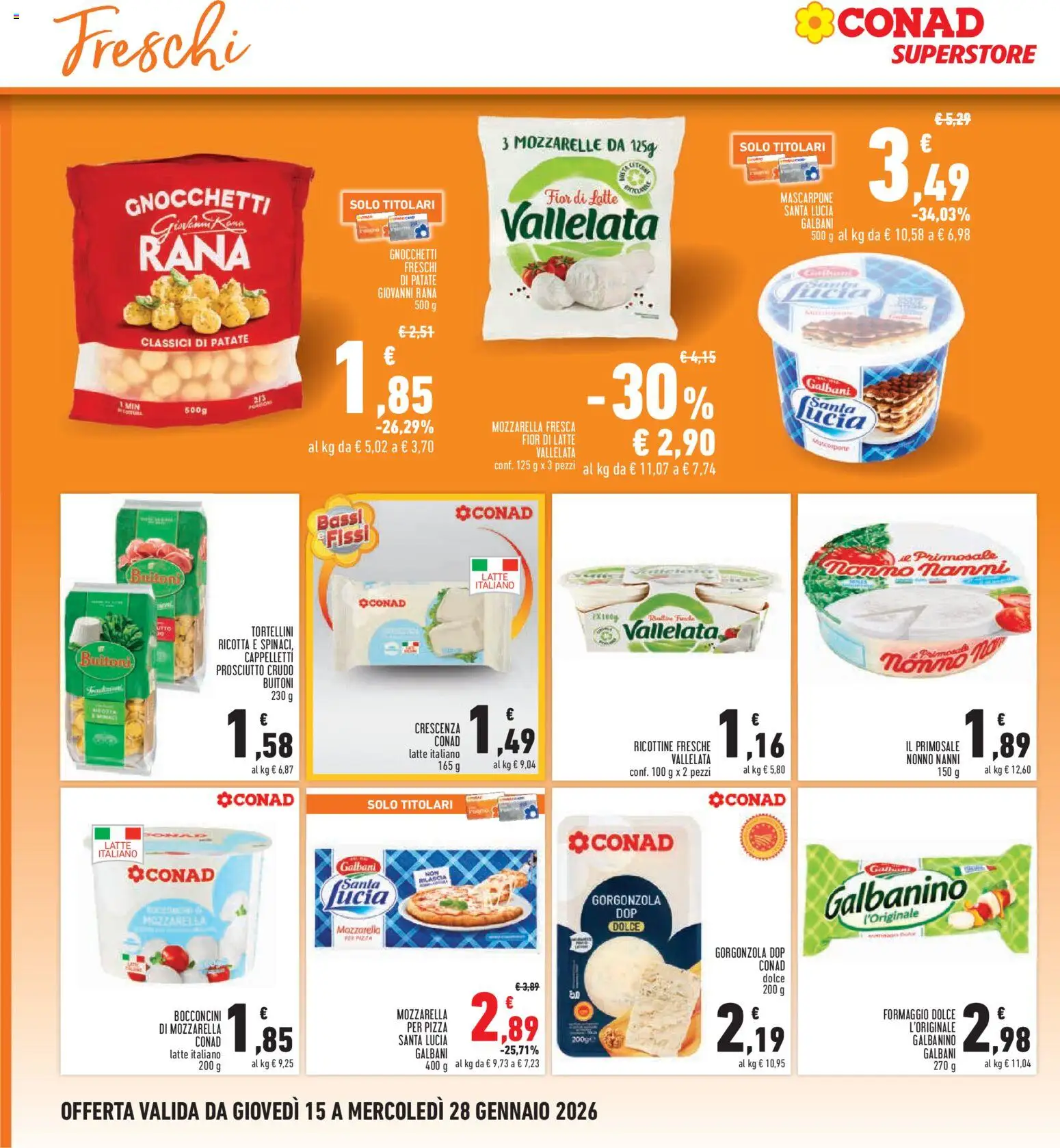 Volantino Conad del 15.01.2026 | Pagina: 12 | Prodotti: Pizza, Patate, Crescenza, Gnocchetti