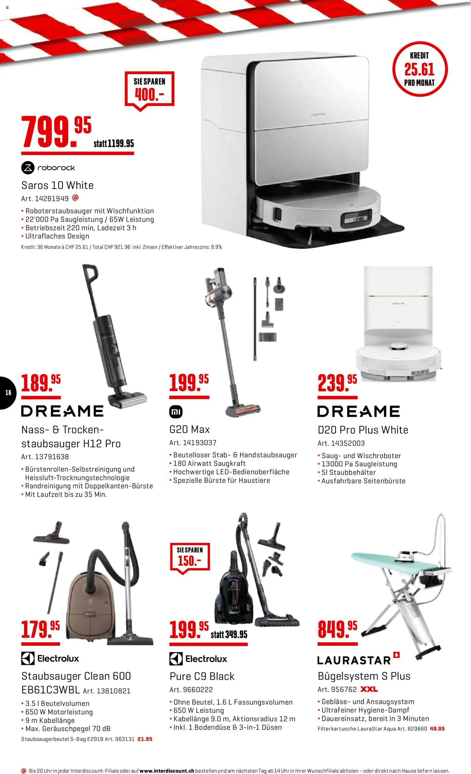 Interdiscount Aktionen – gültig ab 12.01.2026 | Seite: 16 | Produkte: Bürste, Staubsauger